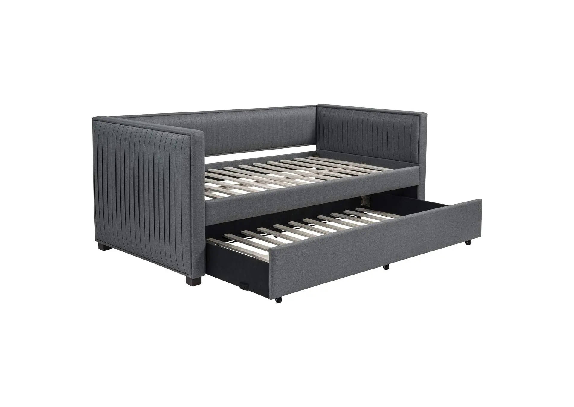Brodie Upholstered Twin Daybed with Trundle Grey
