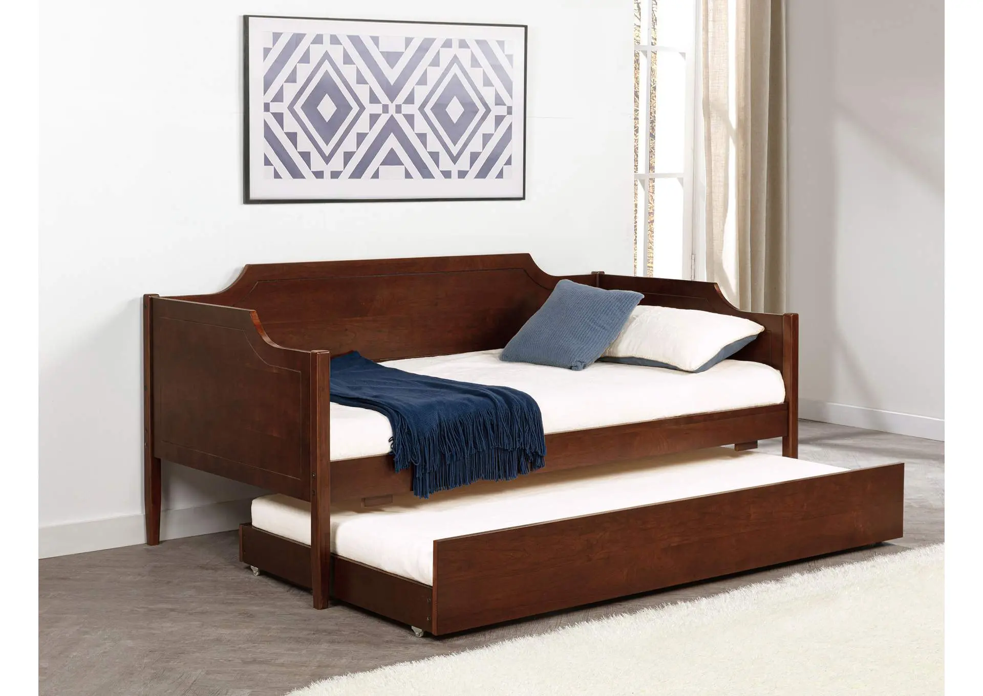 Redding Wood Twin Daybed With Trundle Cherry