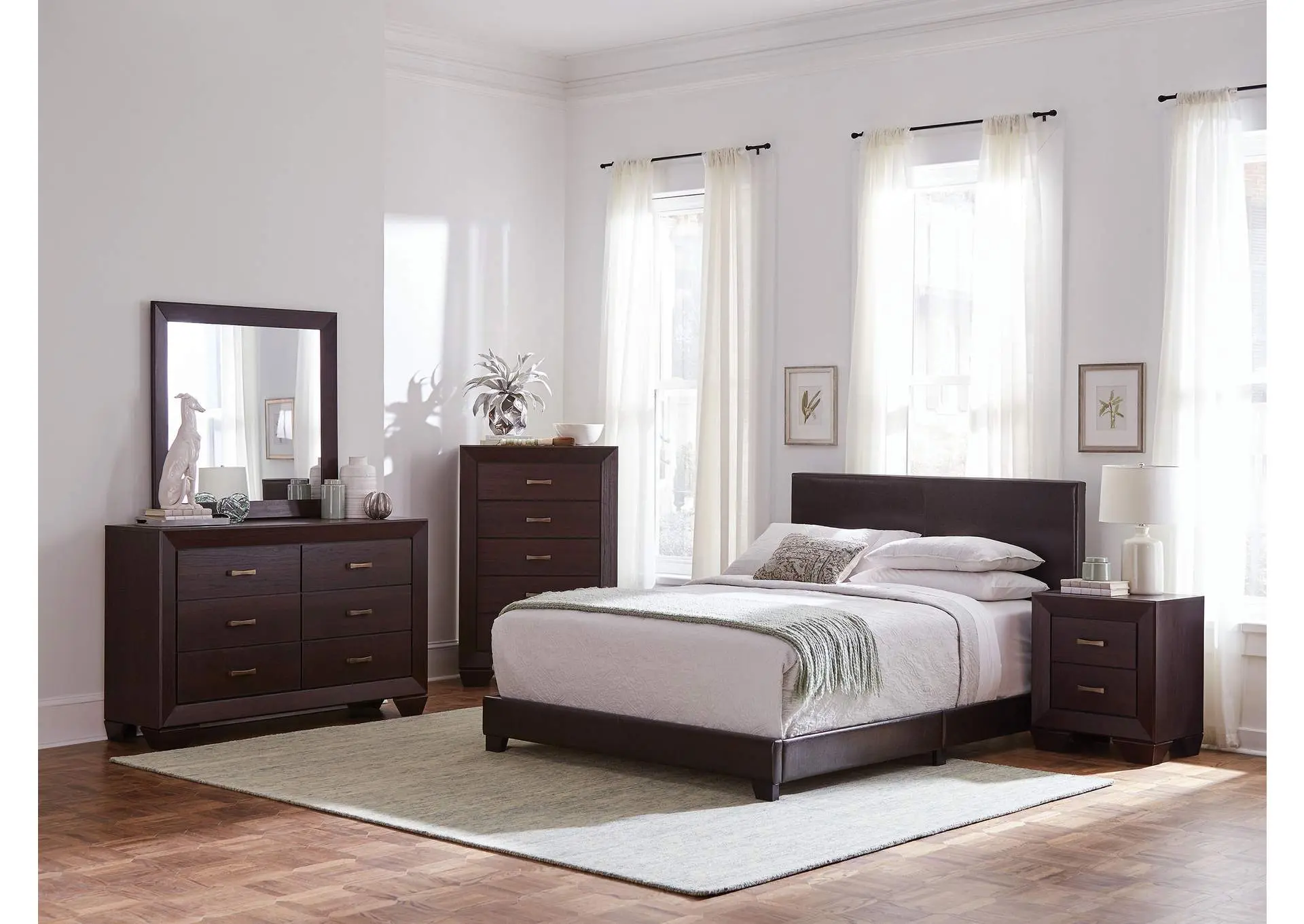 Dorian 5-piece Twin Bedroom Set Dark Cocoa