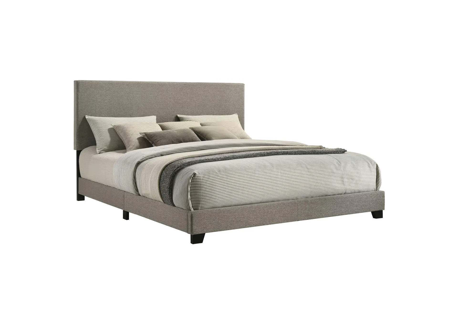Dorian Fabric Upholstered California King Panel Bed Taupe