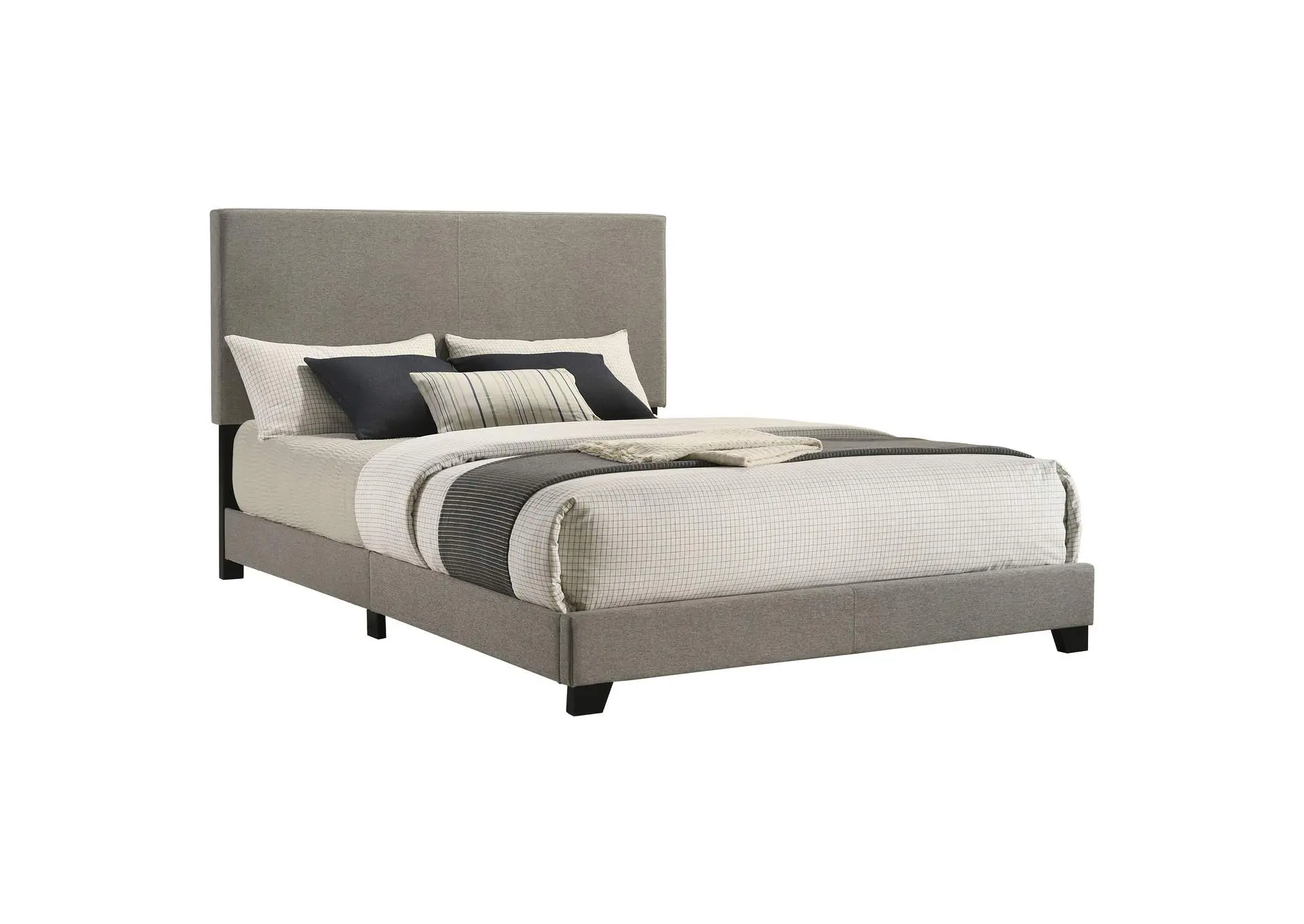 Dorian Fabric Upholstered Queen Panel Bed Taupe