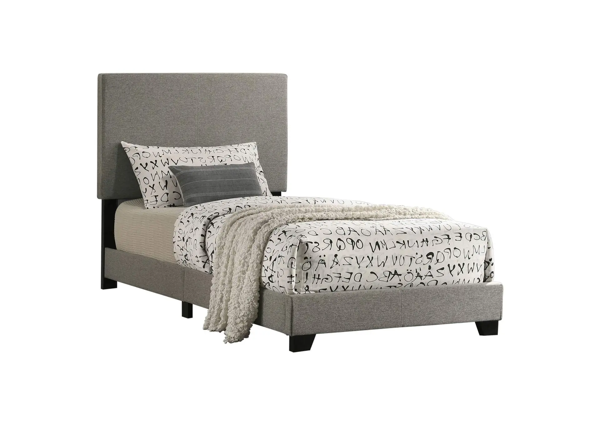 Dorian Fabric Upholstered Twin Panel Bed Taupe