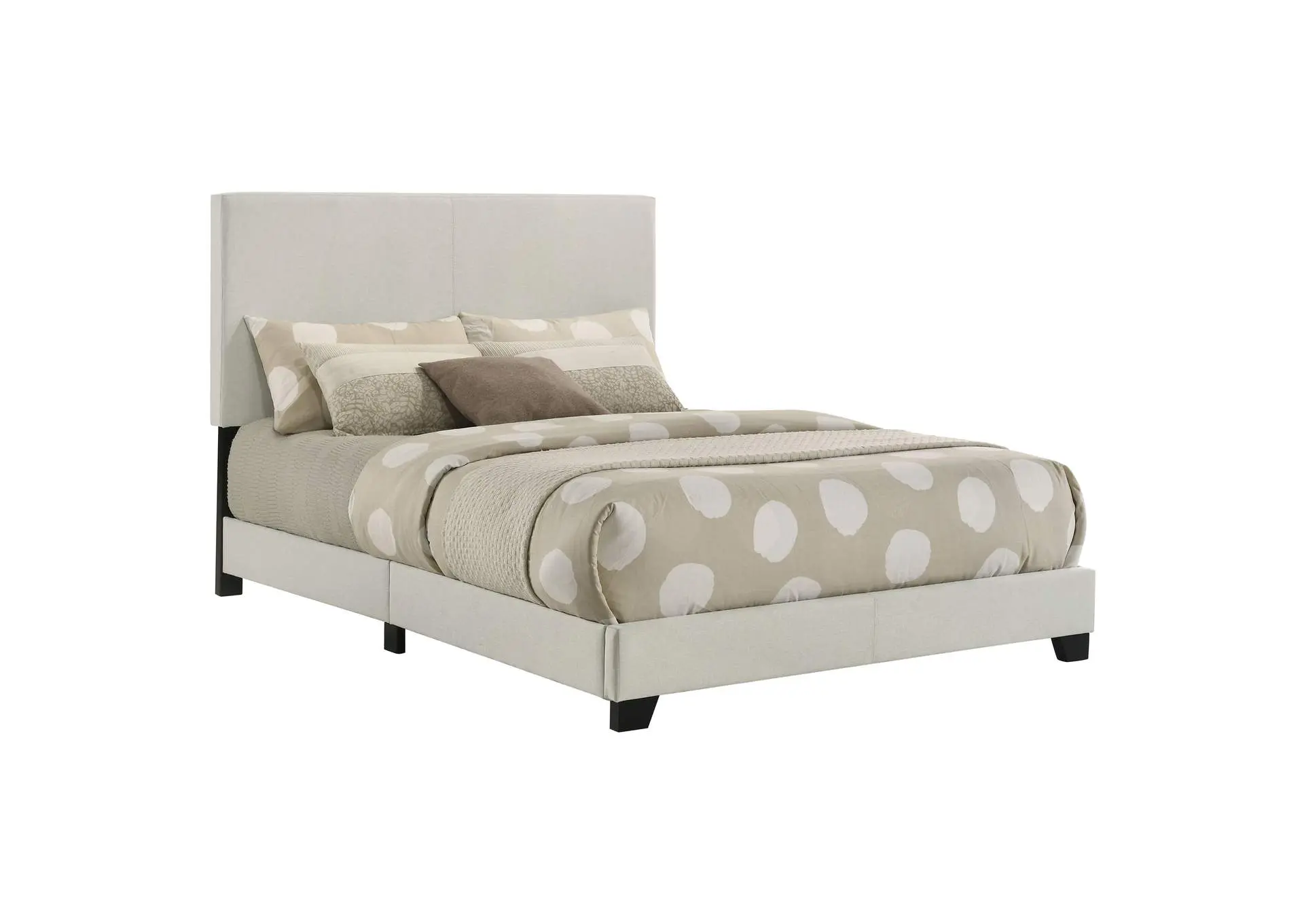 Dorian Fabric Upholstered Full Panel Bed Cream