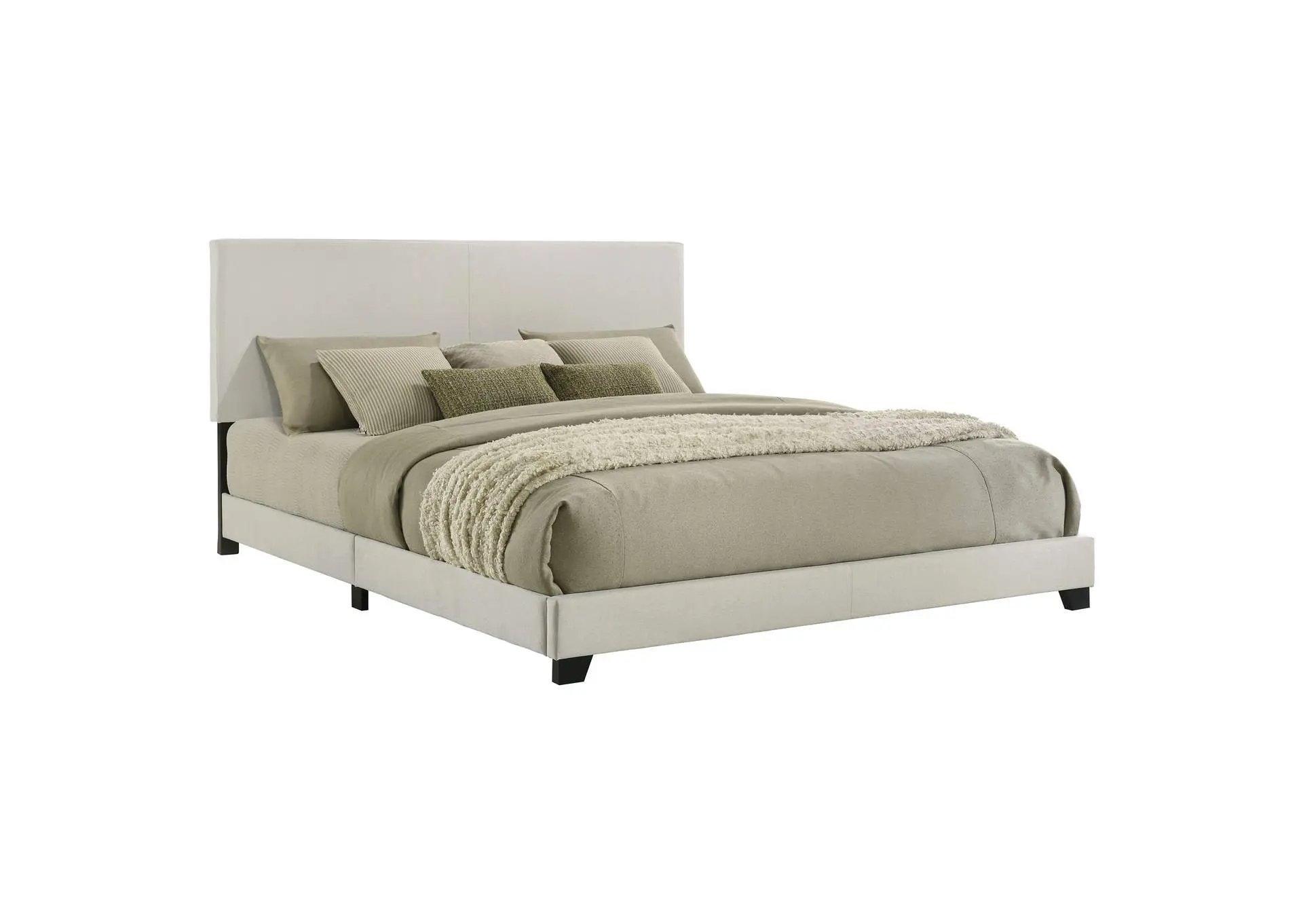 Dorian Fabric Upholstered California King Panel Bed Cream