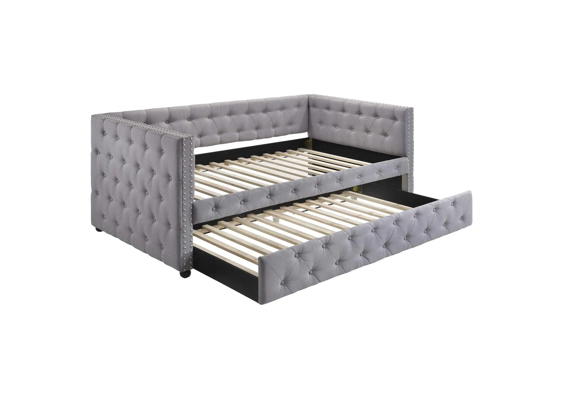 Mockern Upholstered Twin Daybed with Trundle Grey