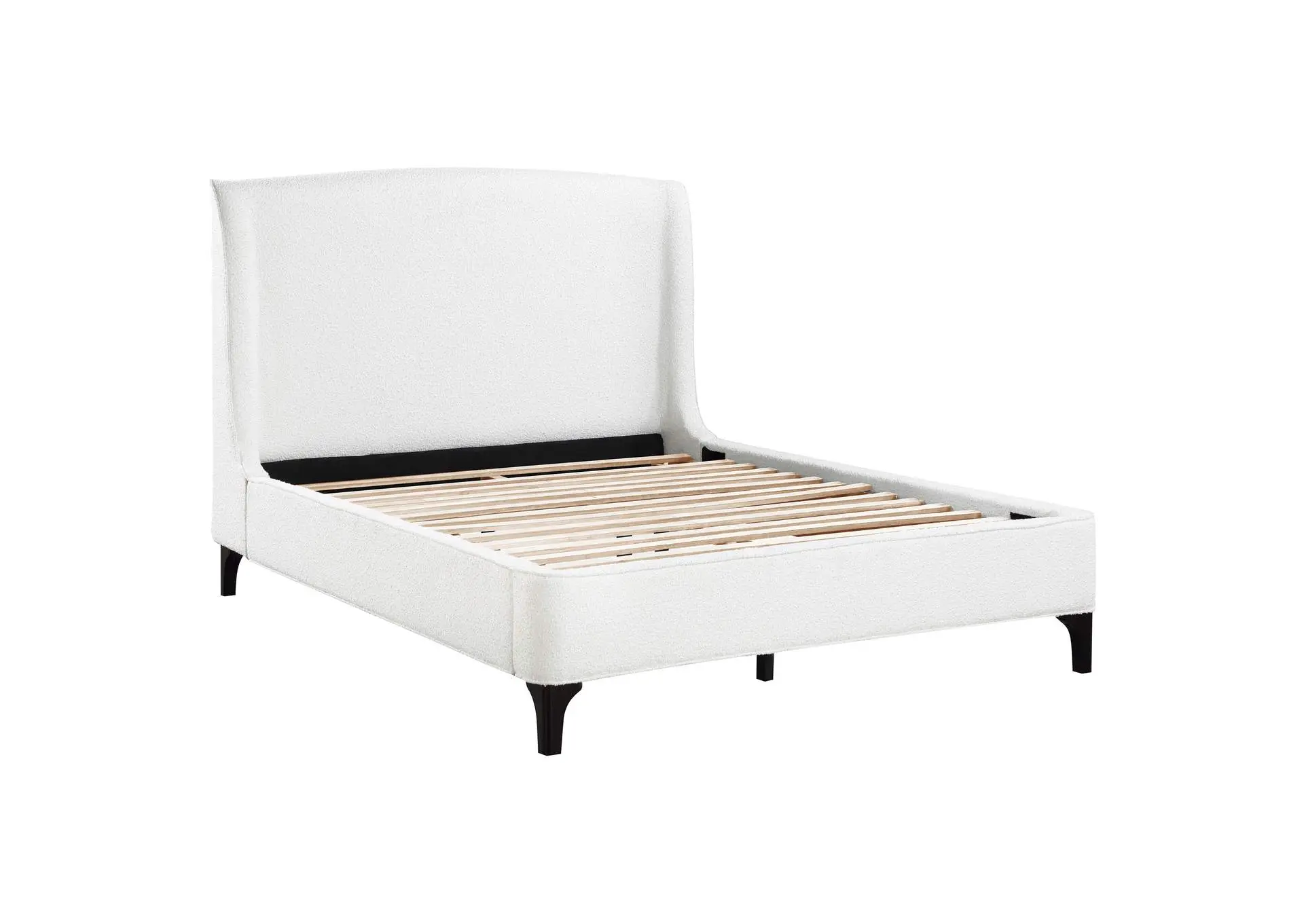 Mosby Upholstered Queen Wingback Bed Snow