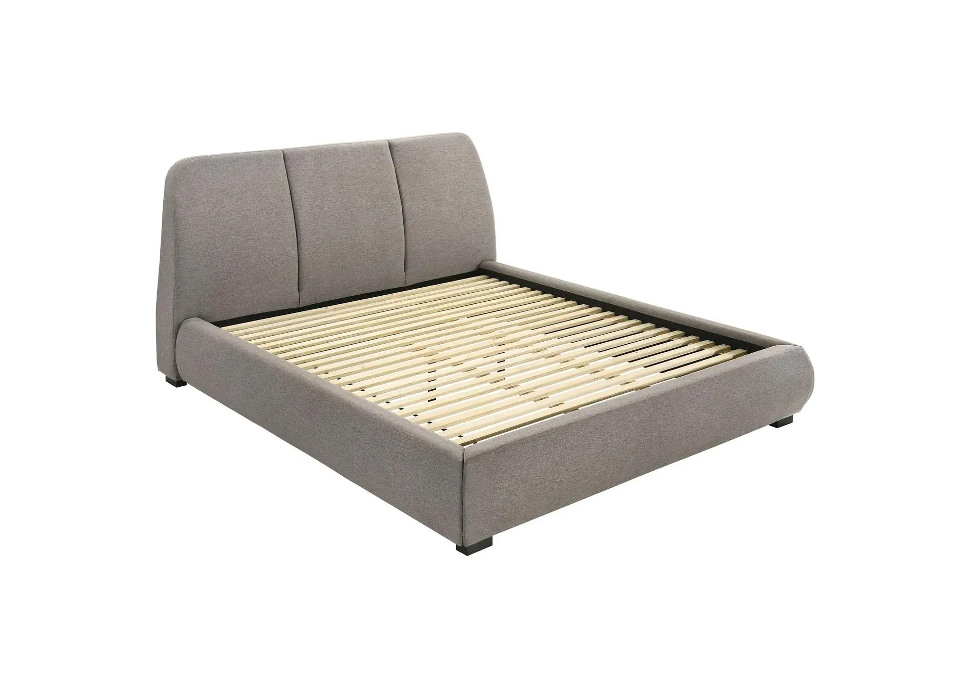 Mokena 46-inch Upholstered Eastern King Platform Bed Taupe