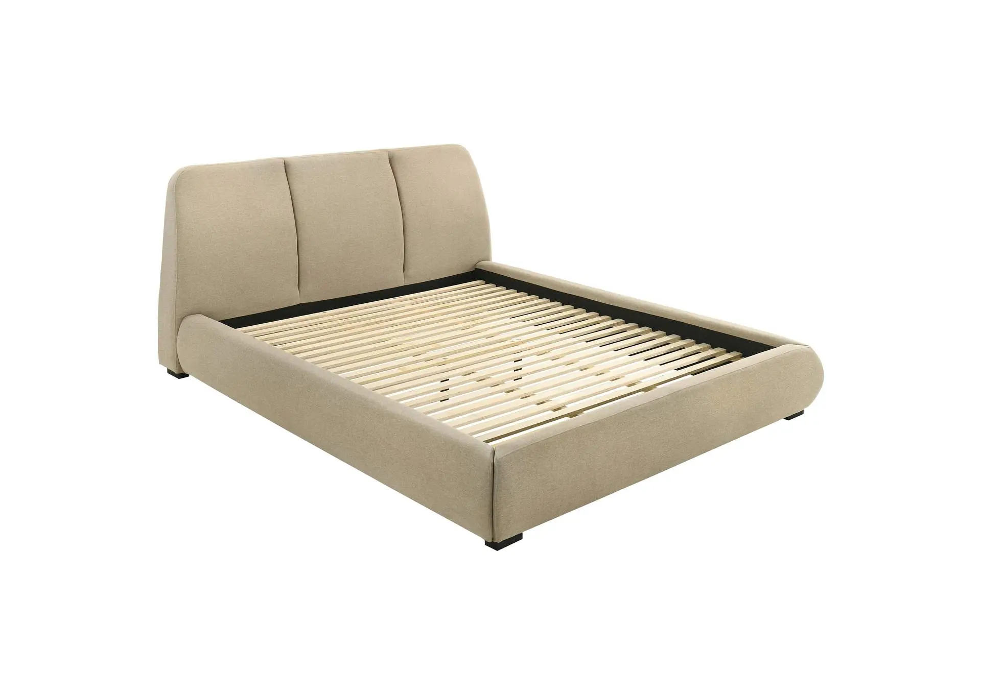 Mokena 46-inch Upholstered California King Platform Bed Brown