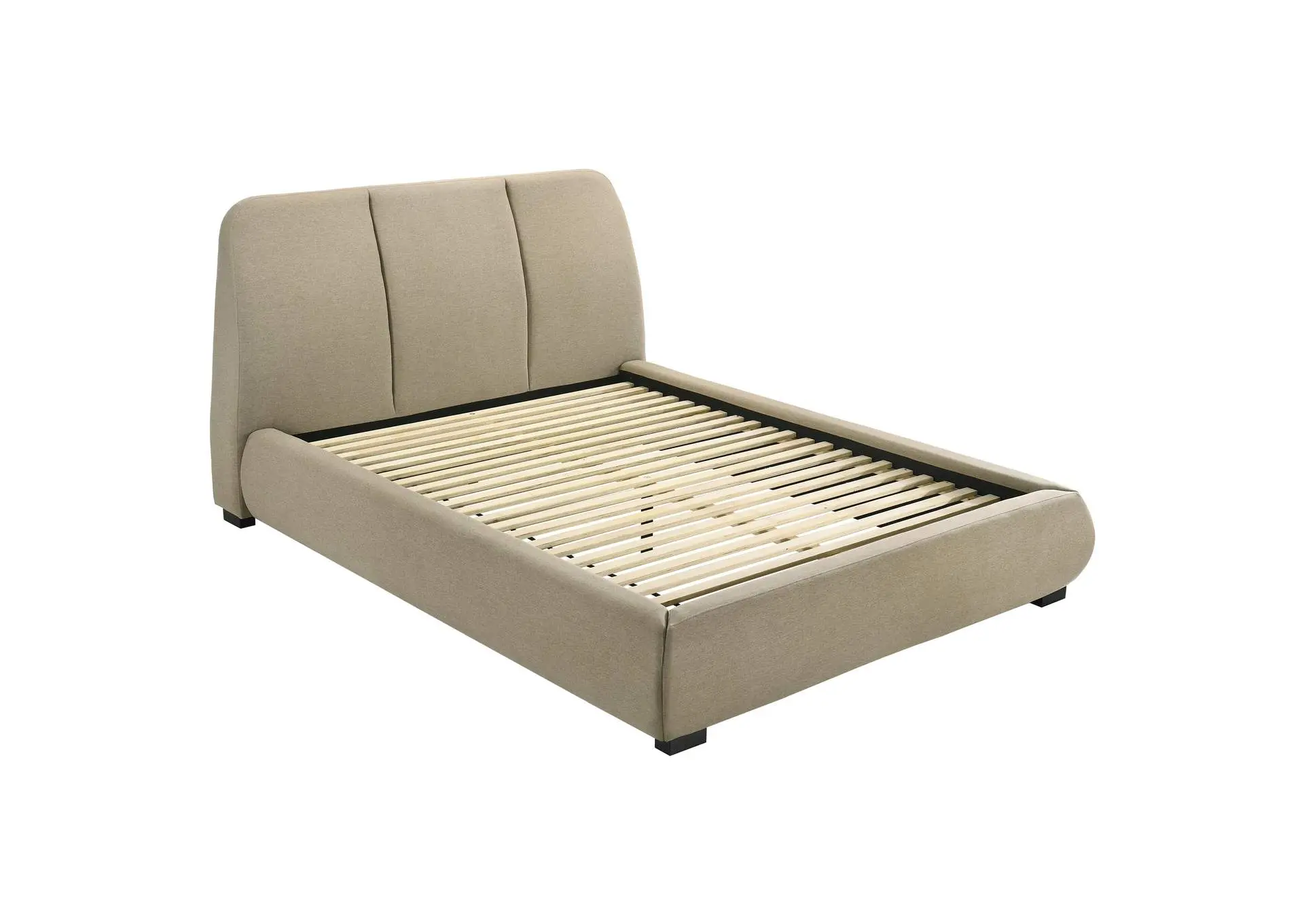 Mokena 46-inch Upholstered Queen Platform Bed Brown