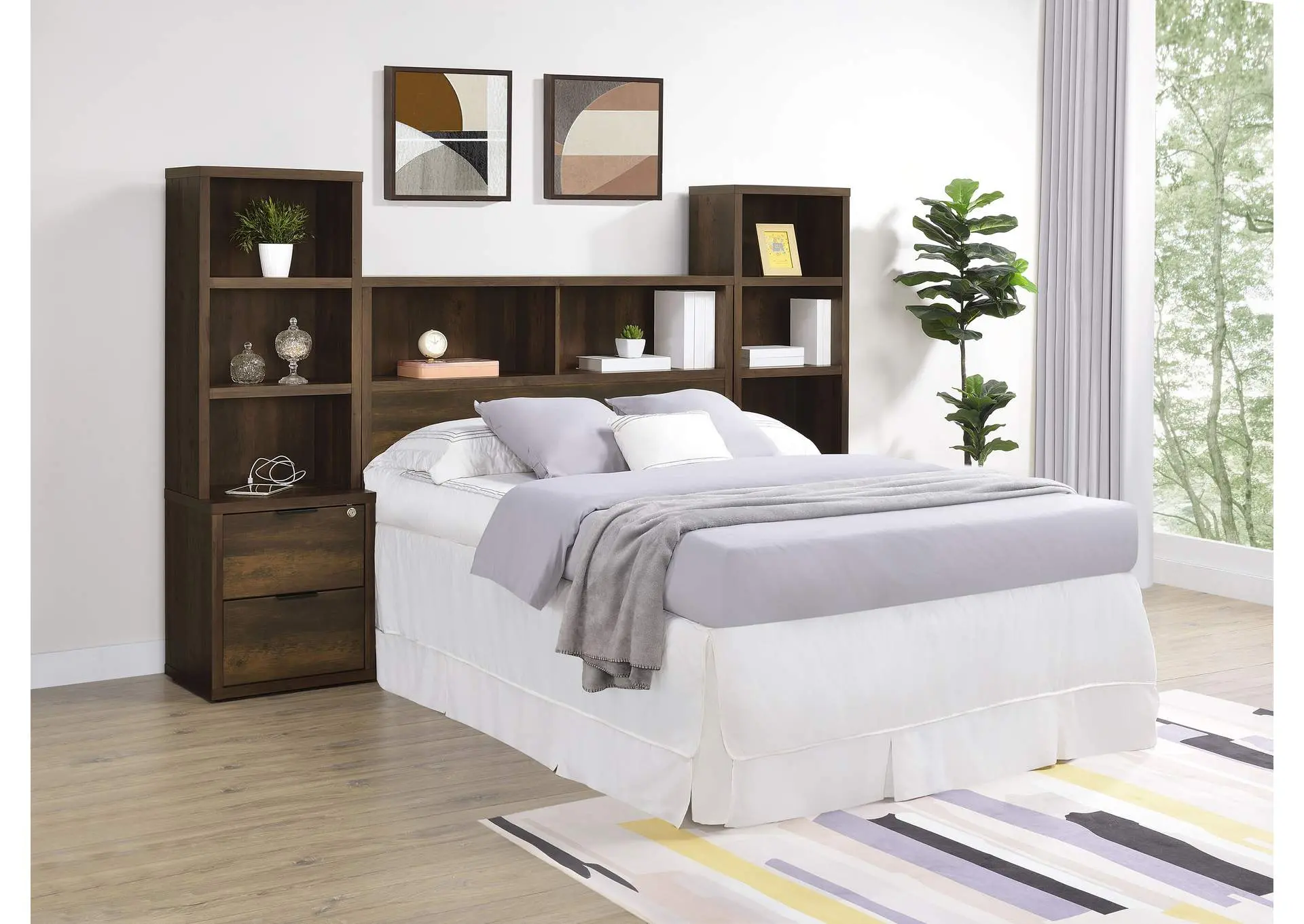 Westpark 3-piece Full Bedroom Set Bookcase Headboard Pine