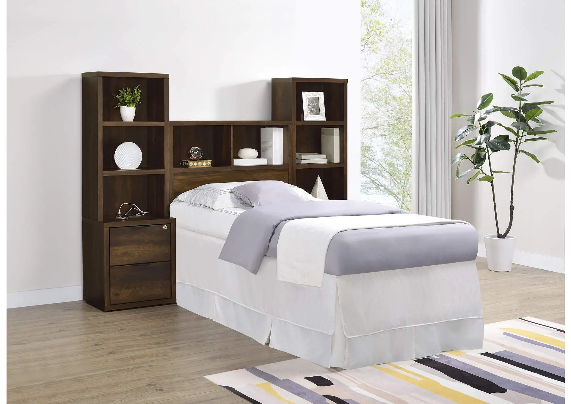 Westpark 3-piece Twin Bedroom Set Bookcase Headboard Pine