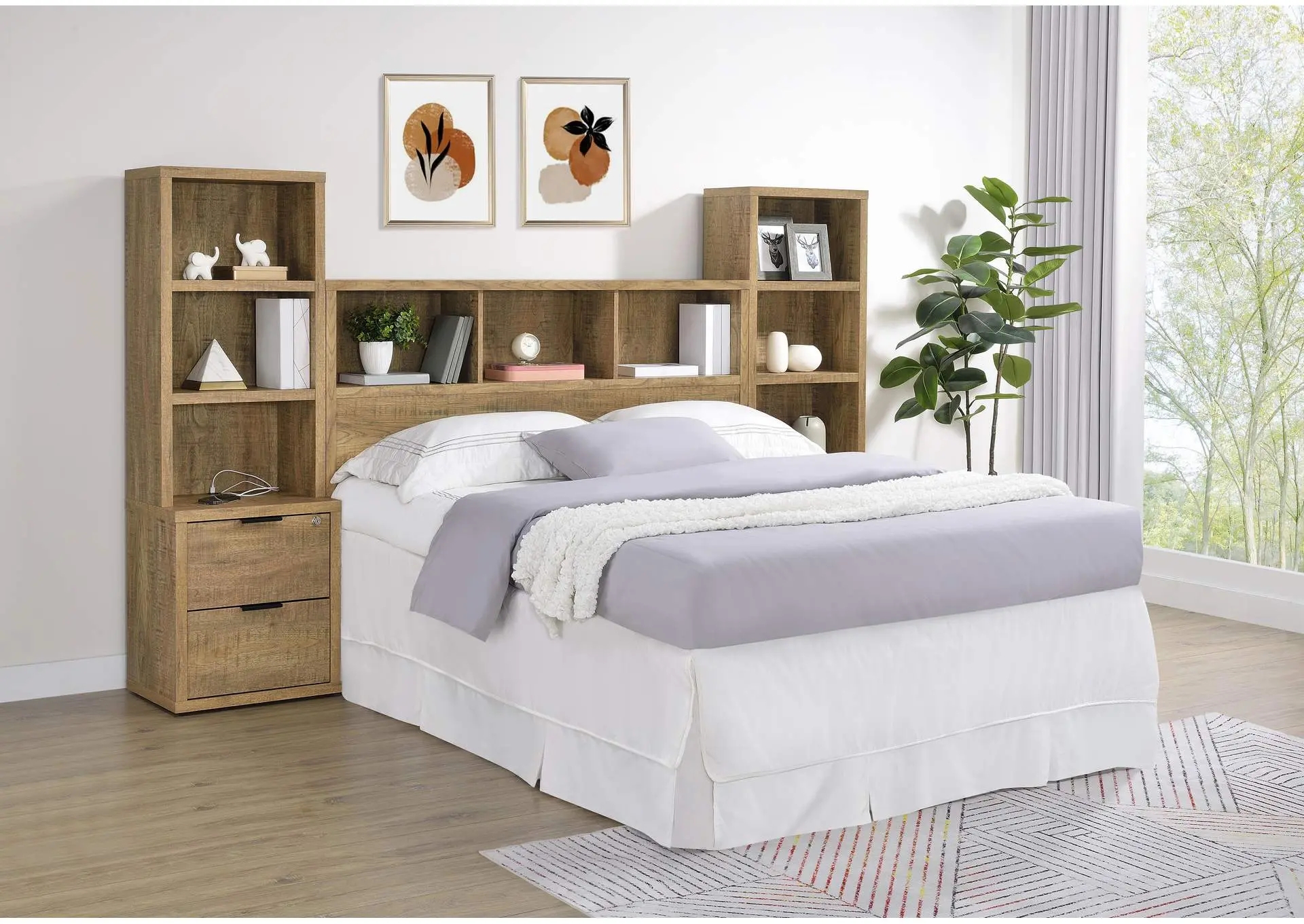 Westpark 3-piece Queen Bedroom Set Bookcase Headboard Mango
