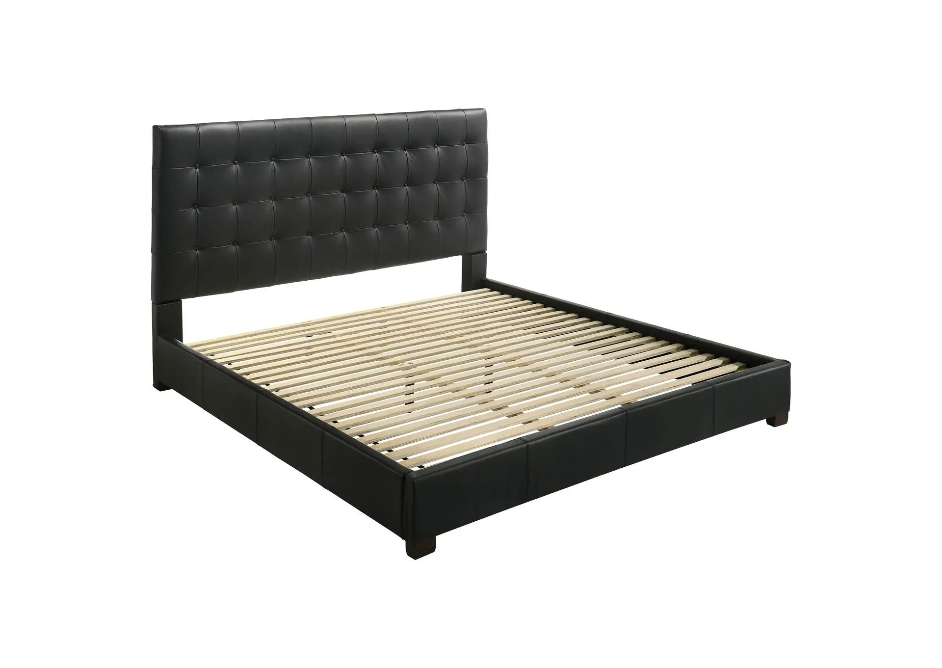 Medley Genuine Leather Eastern King Platform Bed Black