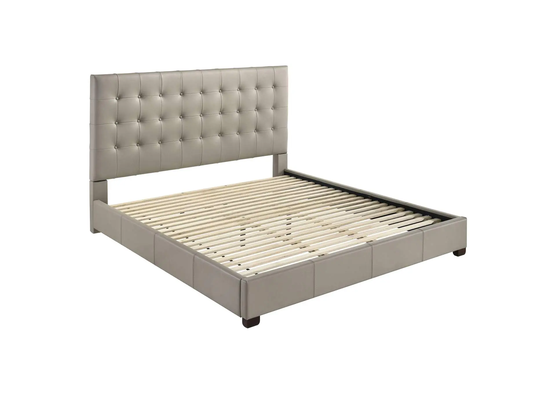 Medley Genuine Leather Eastern King Platform Bed Tan