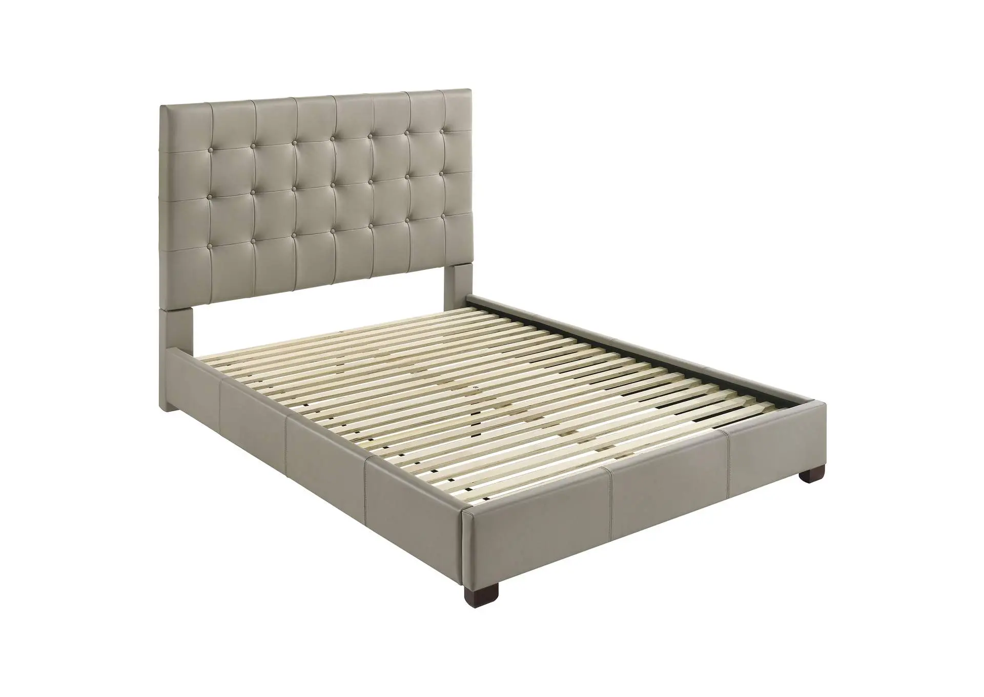 Medley Genuine Leather Queen Panel Platform Bed Tan