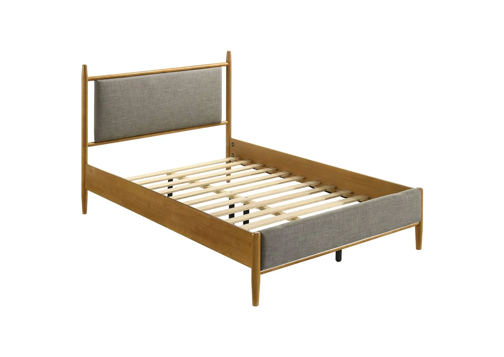 Mason 46-inch Full Panel Platform Bed Grey and Light Brown