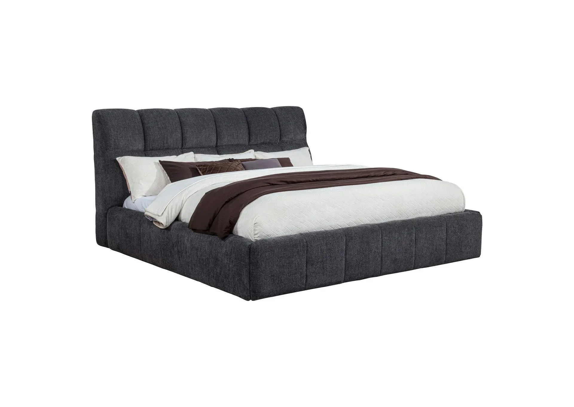 Nollet 48-inch Upholstered Eastern King Platform Bed Grey