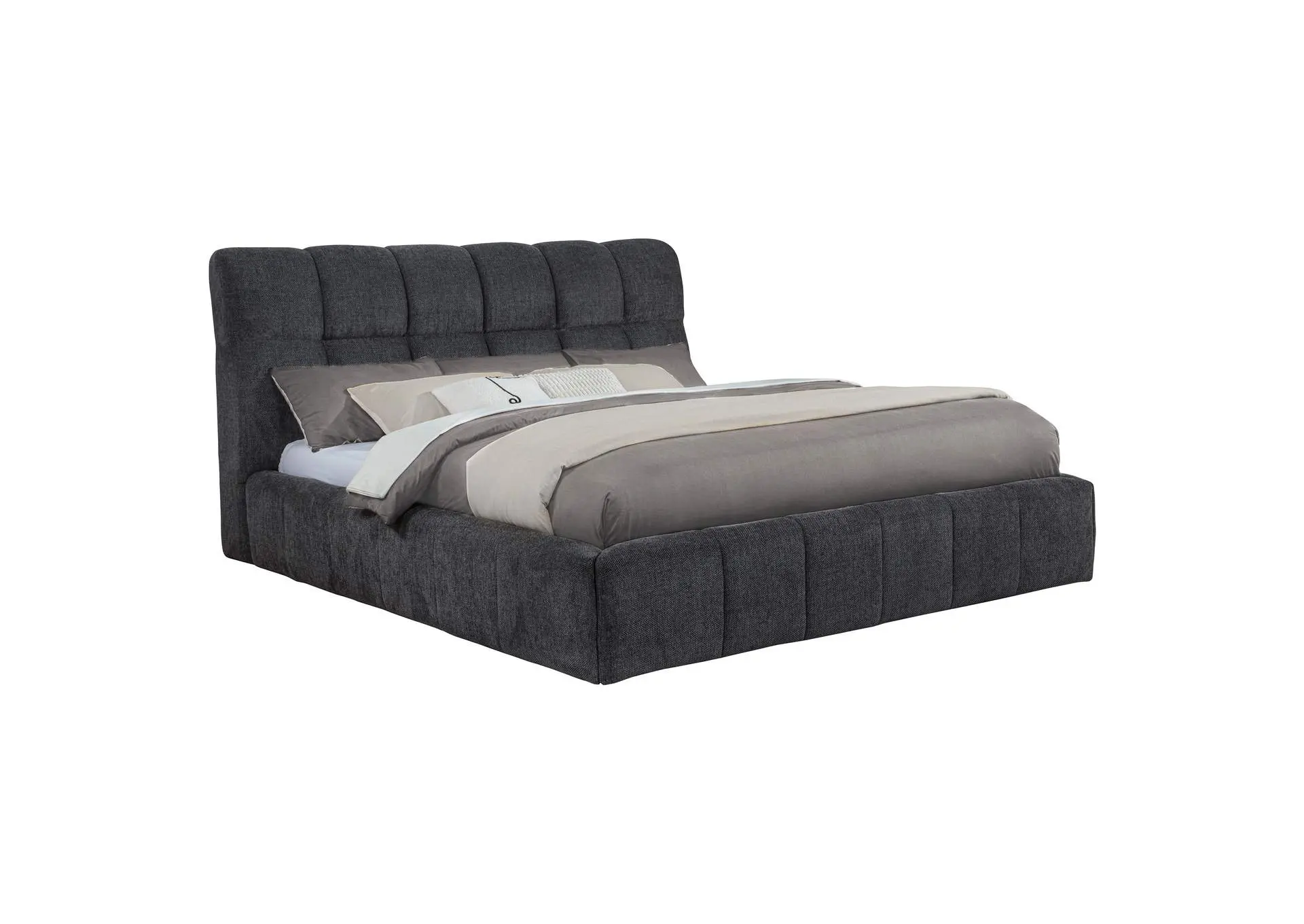 Nollet 48-inch Upholstered California King Platform Bed Grey