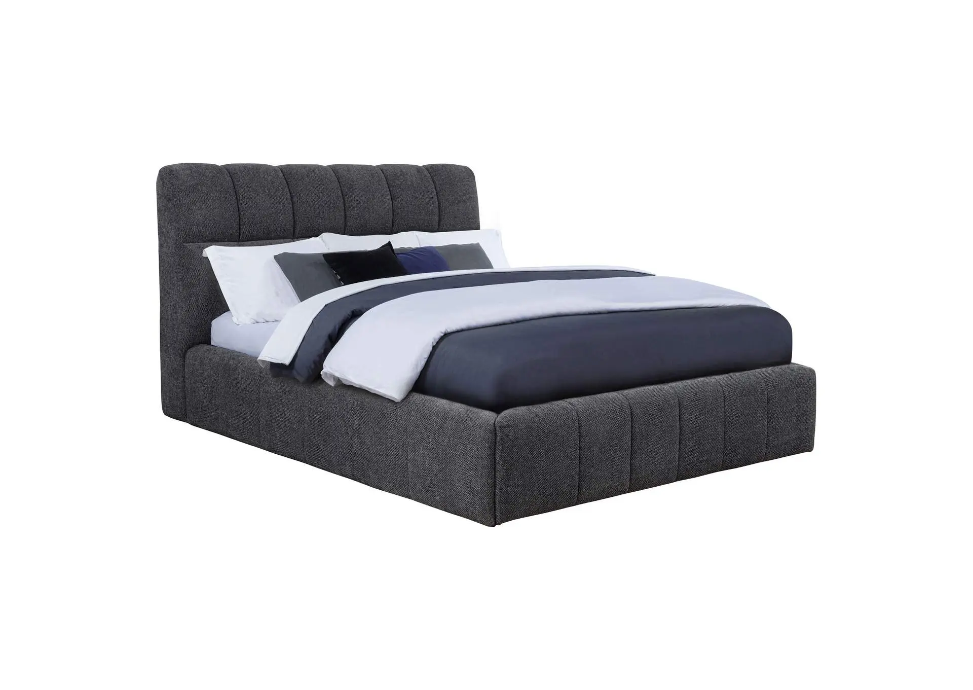 Nollet 48-inch Upholstered Queen Panel Platform Bed Grey