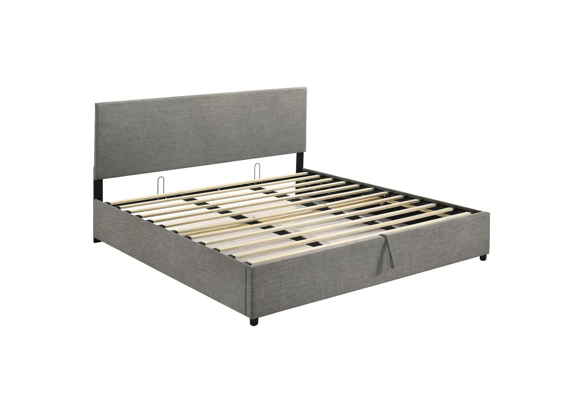 Reeves Upholstered Eastern King Lift-Top Storage Platform Bed Grey
