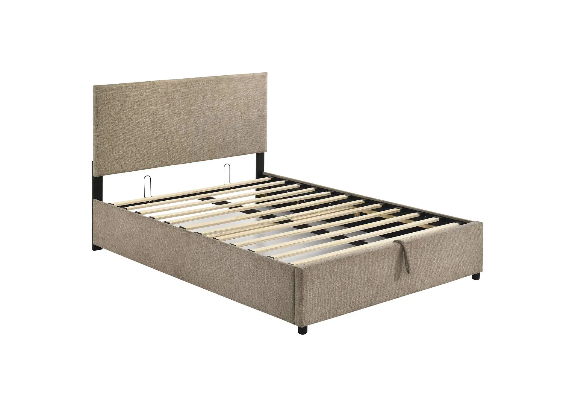 Reeves Upholstered Full Lift-Top Storage Platform Bed Tan