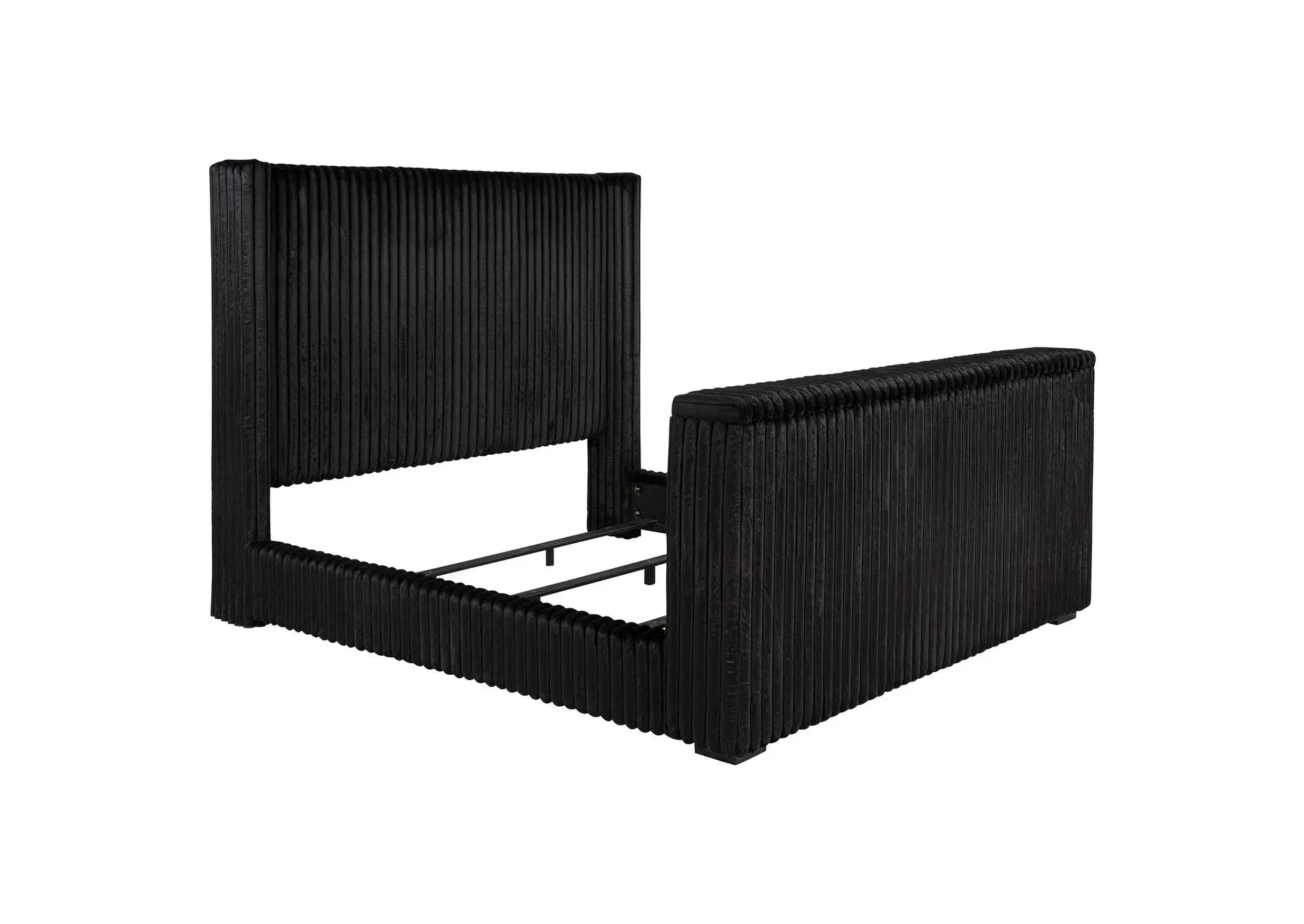 Centergrove Upholstered Eastern King Wingback TV Bed Black