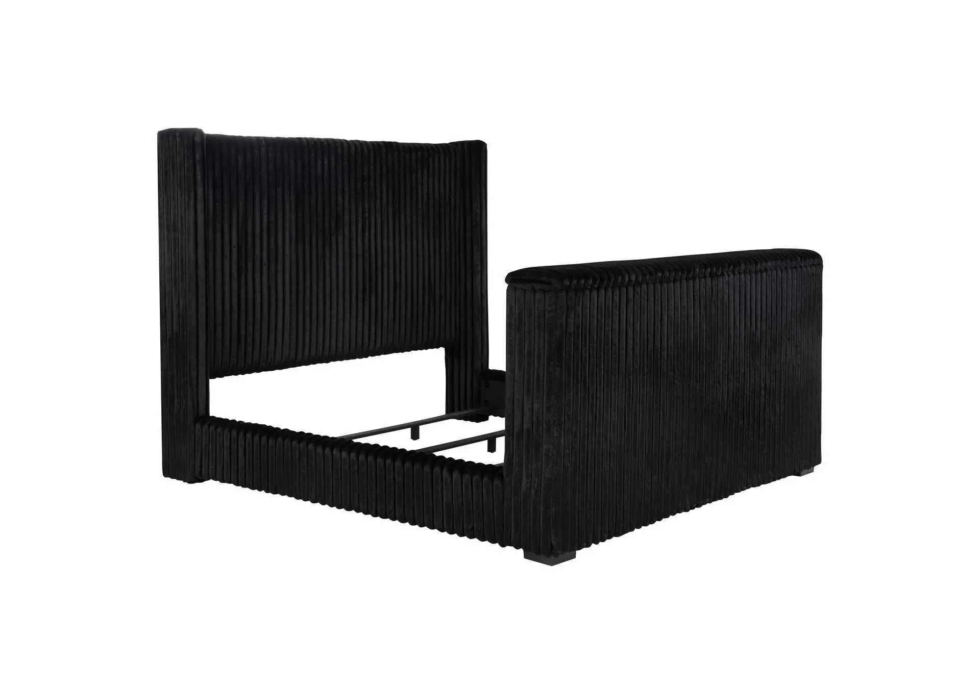 Centergrove Upholstered California King Wingback TV Bed Black