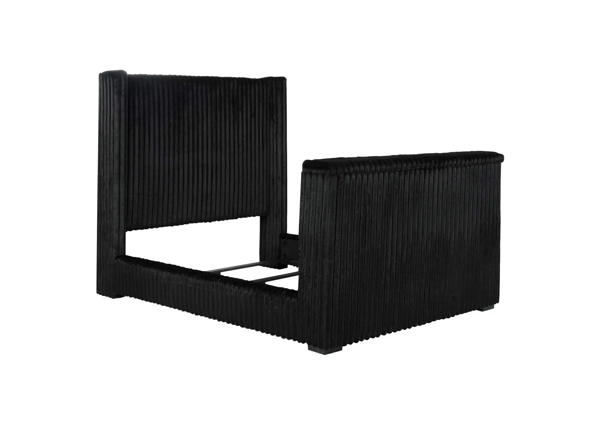 Centergrove Upholstered Queen Wingback TV Bed Black