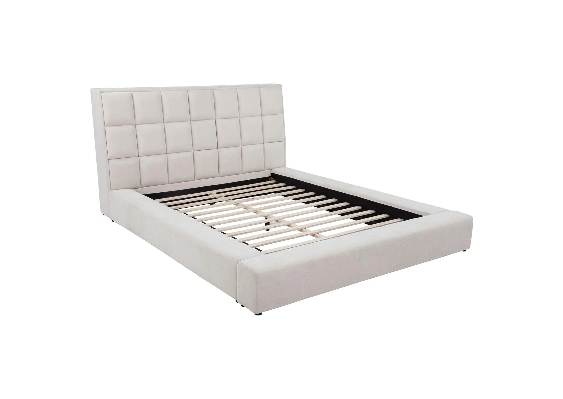 Dreux Upholstered Queen Panel Platform Bed Cream
