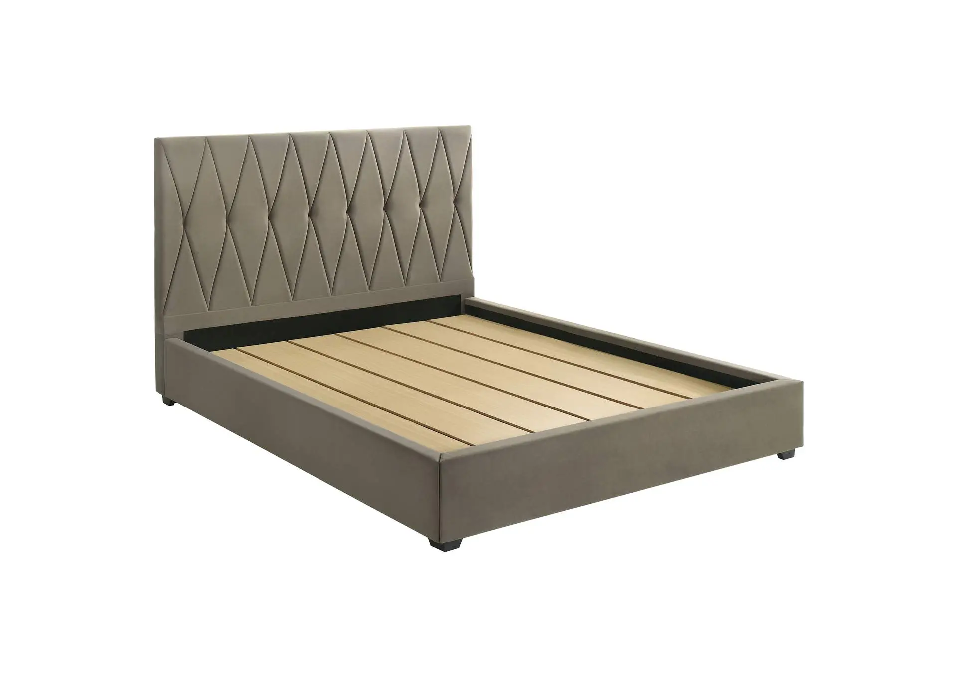 Delsea Upholstered Eastern King Panel Platform Bed Light Brown