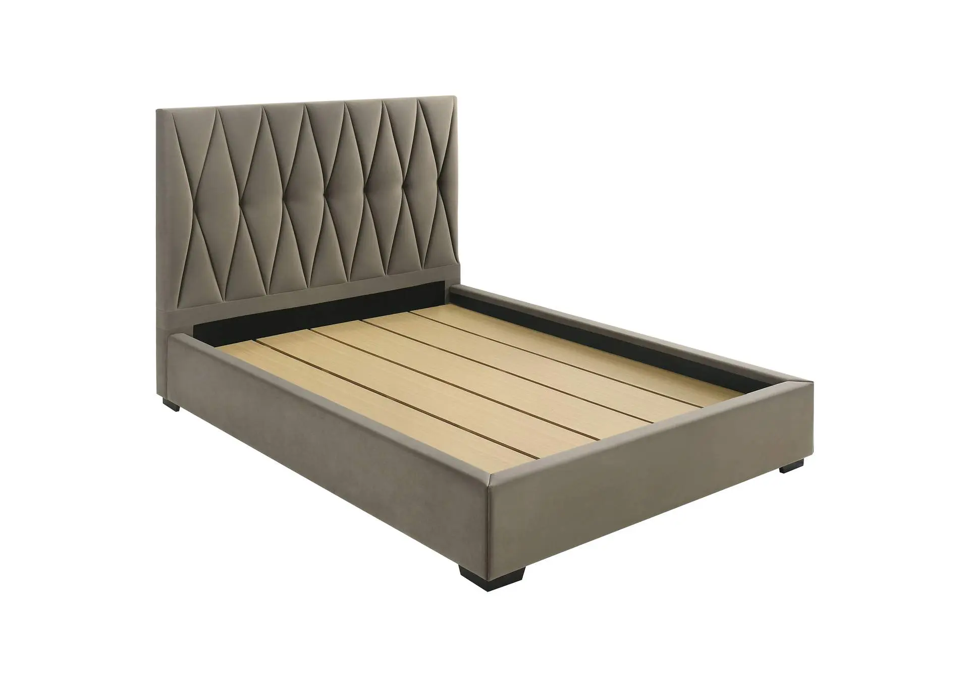 Delsea Upholstered Queen Panel Platform Bed Light Brown