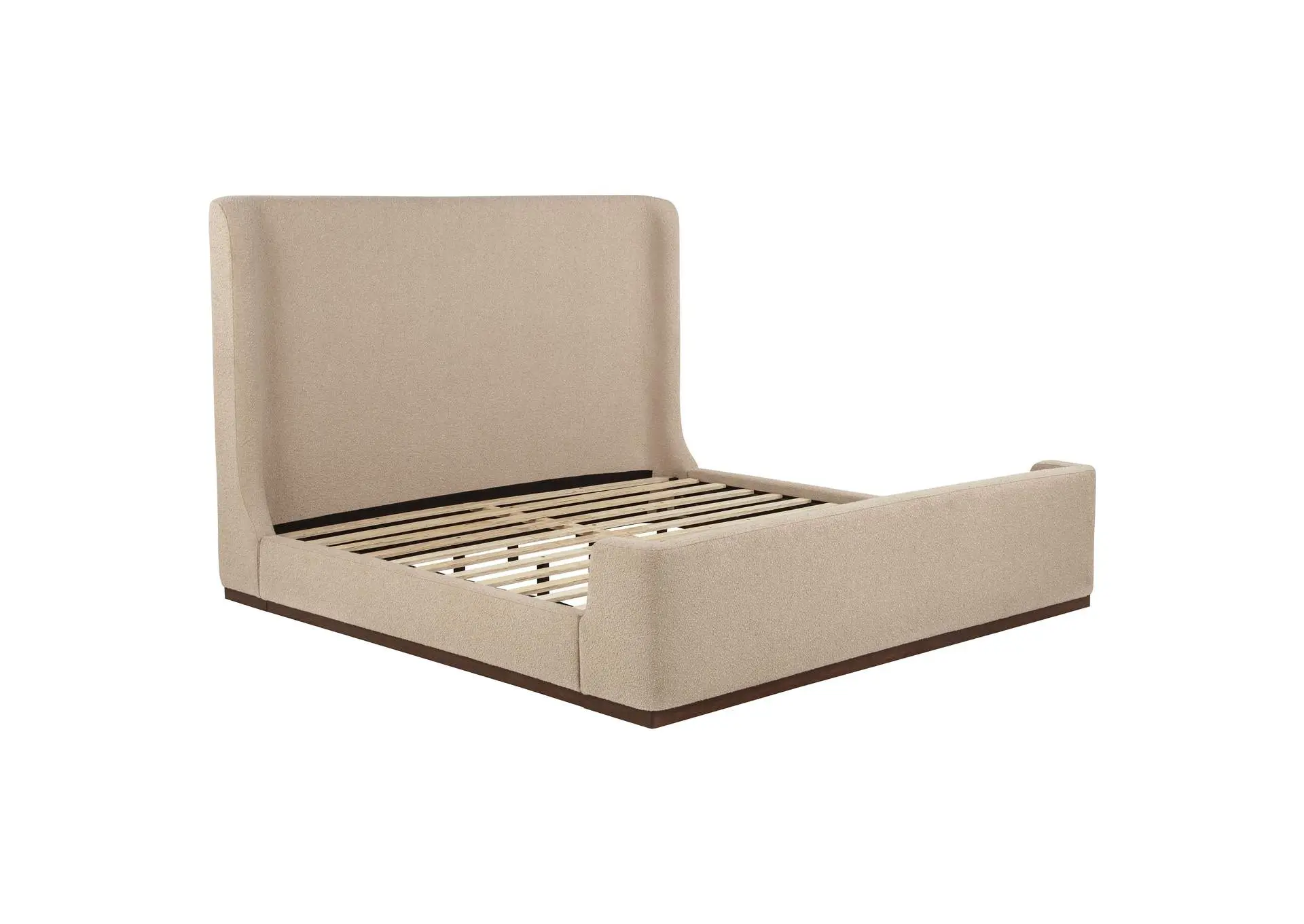 Nala Eastern King Fabric Upholstered Platform Bed Tan