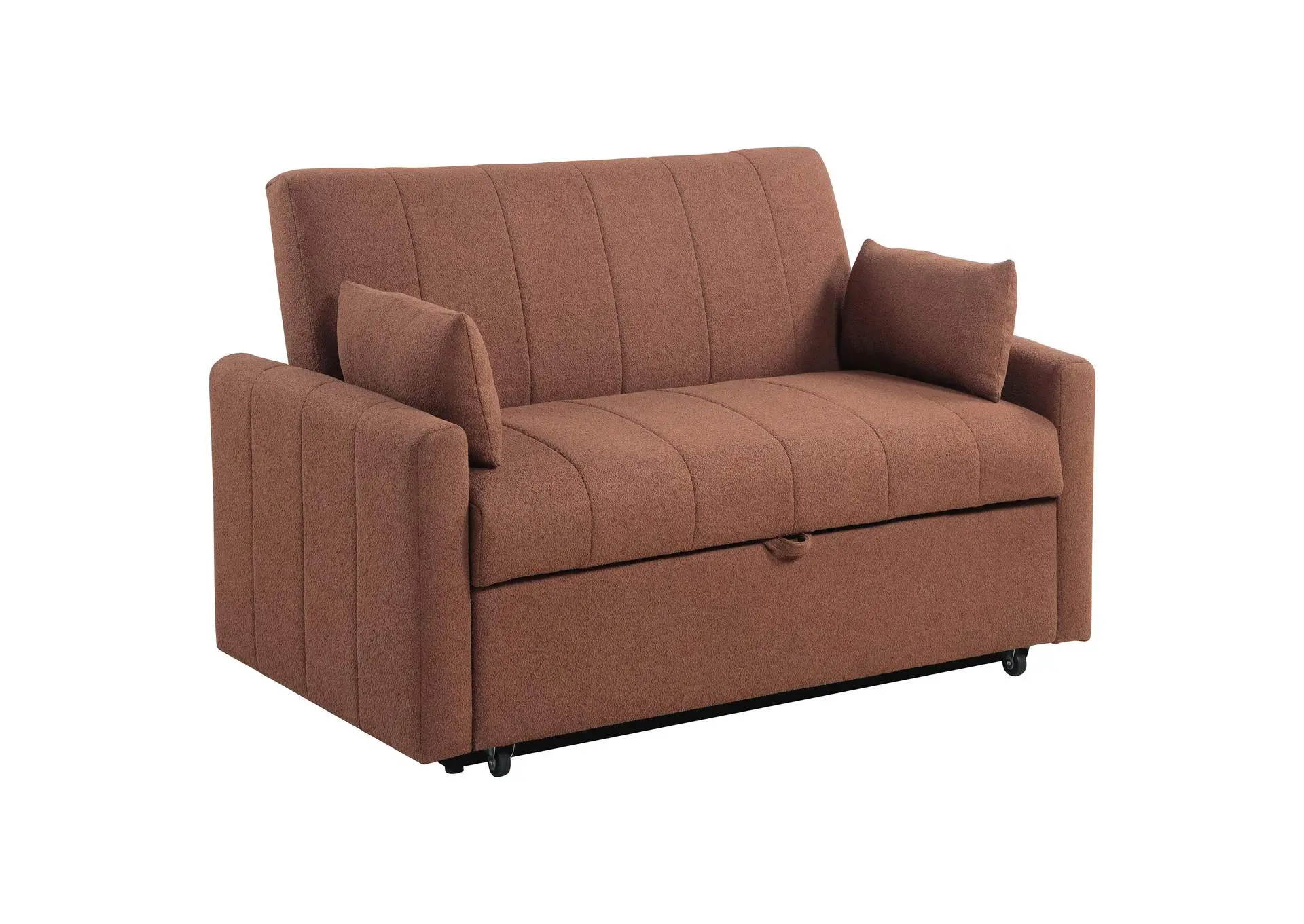Portland Boucle Upholstered Sleeper Sofa Bed Copper