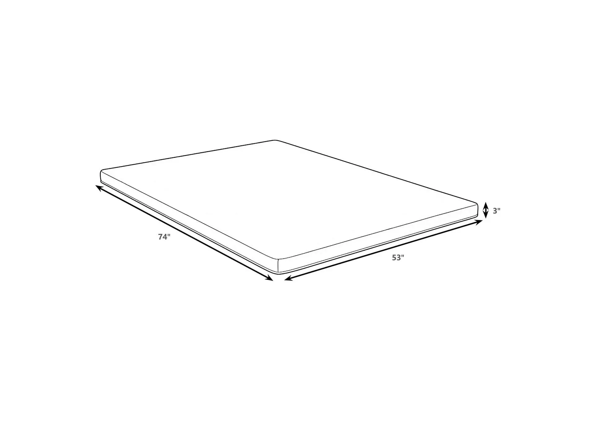 Cascade 3-inch Full Cool Memory Foam Mattress Topper — view 4