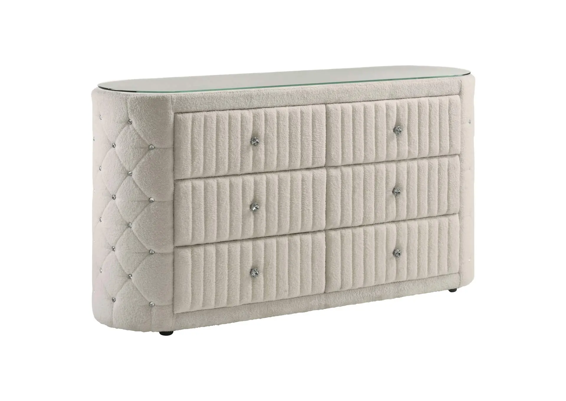 Sonya 6-drawer Upholstered Bedroom Dresser Ivory