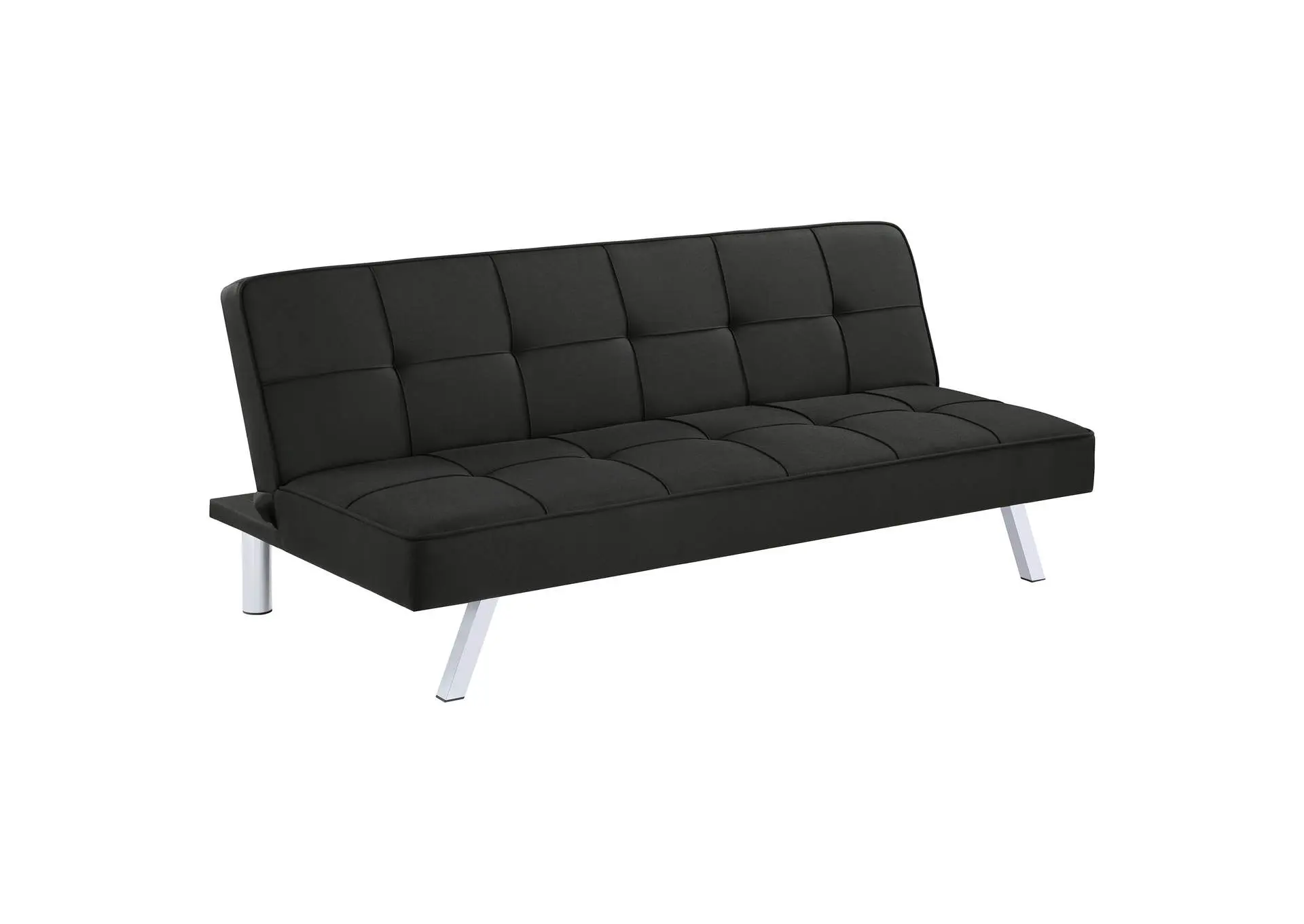 Joel Upholstered Tufted Convertible Sofa Bed Black