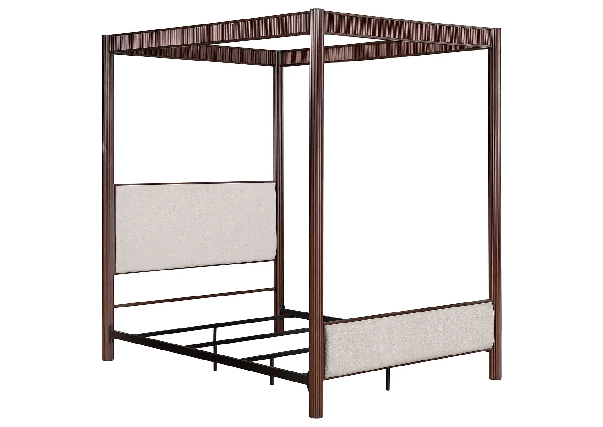 Zimmerlee 89-inch Metal Eastern King Canopy Bed Rust Brown