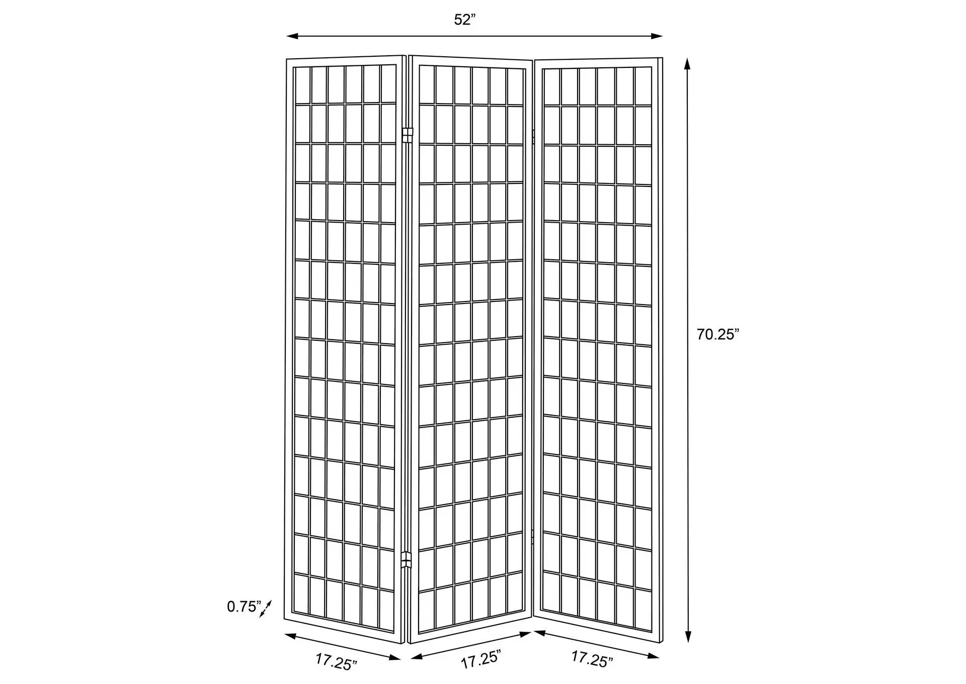 Carrie 3-Panel Room Divider Folding Shoji Screen Natural — view 6