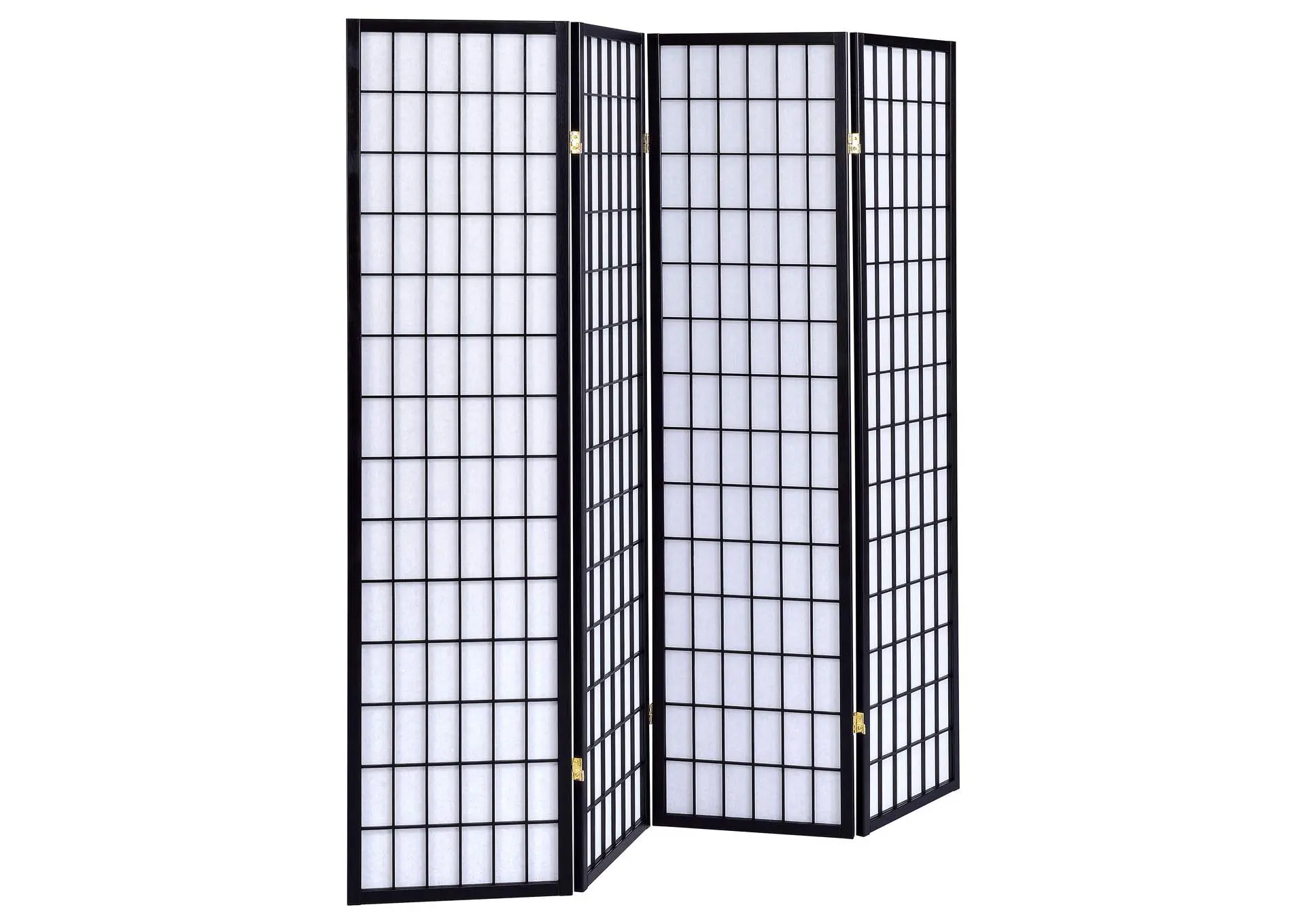Roberto 4-Panel Room Divider Folding Shoji Screen Black