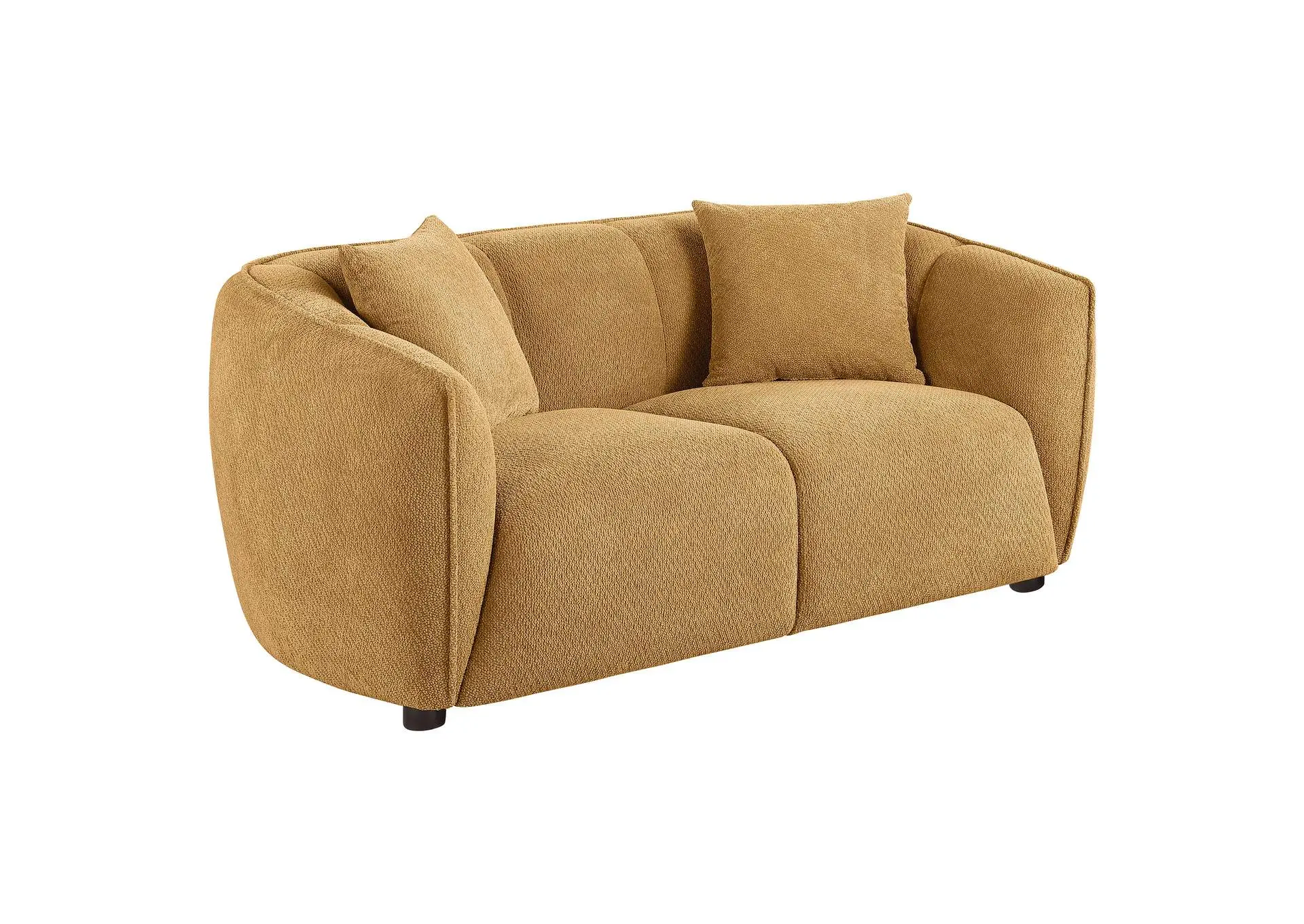 Aleisha Fabric Upholstered Loveseat Mustard Yellow