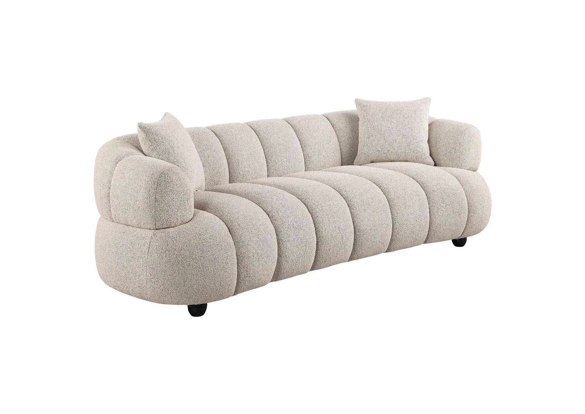 Whitney Contemporary Channel Tufted Woven Fabric Upholstered Sofa