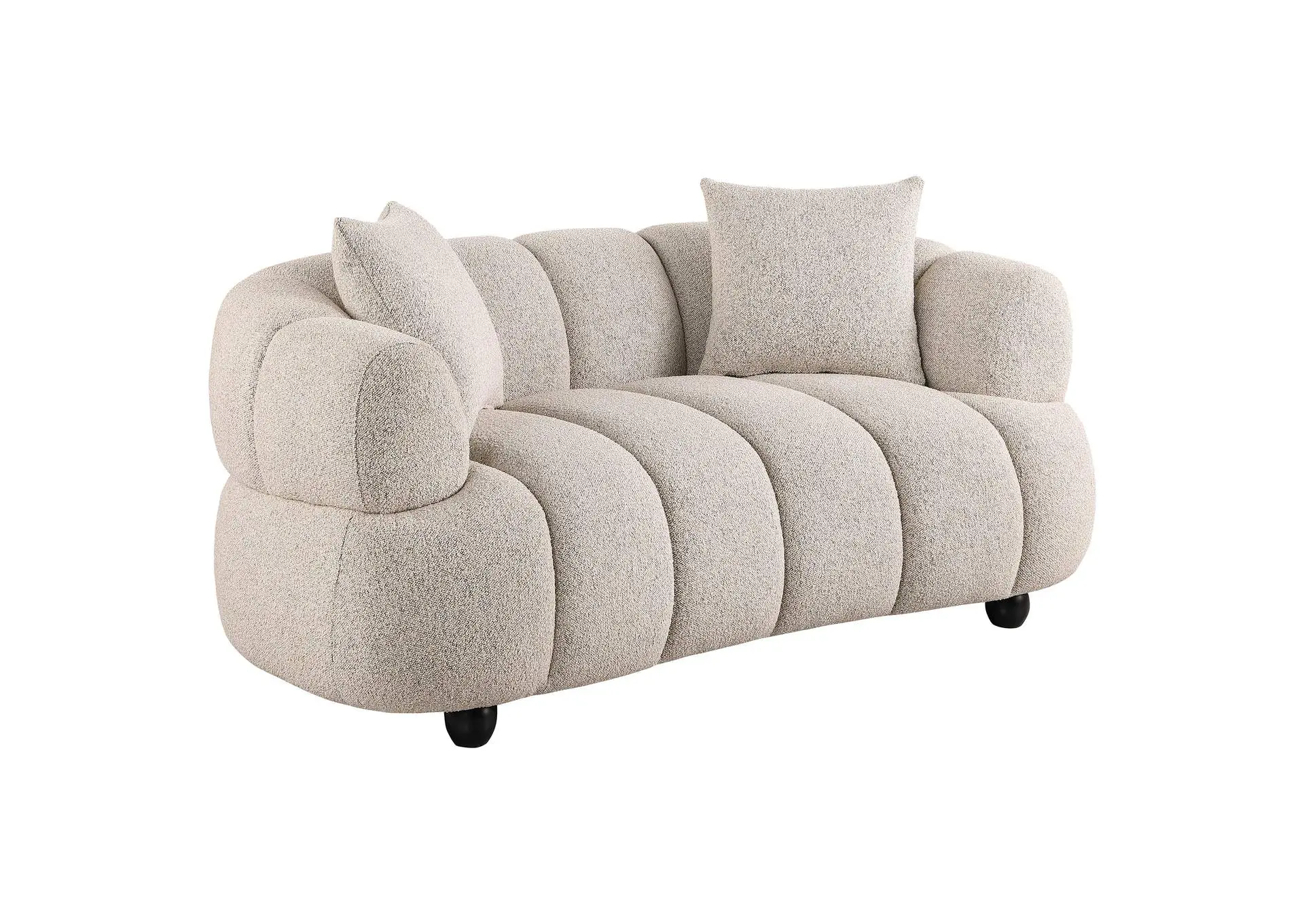 Whitney Contemporary Channel Tufted Woven Fabric Upholstered Loveseat