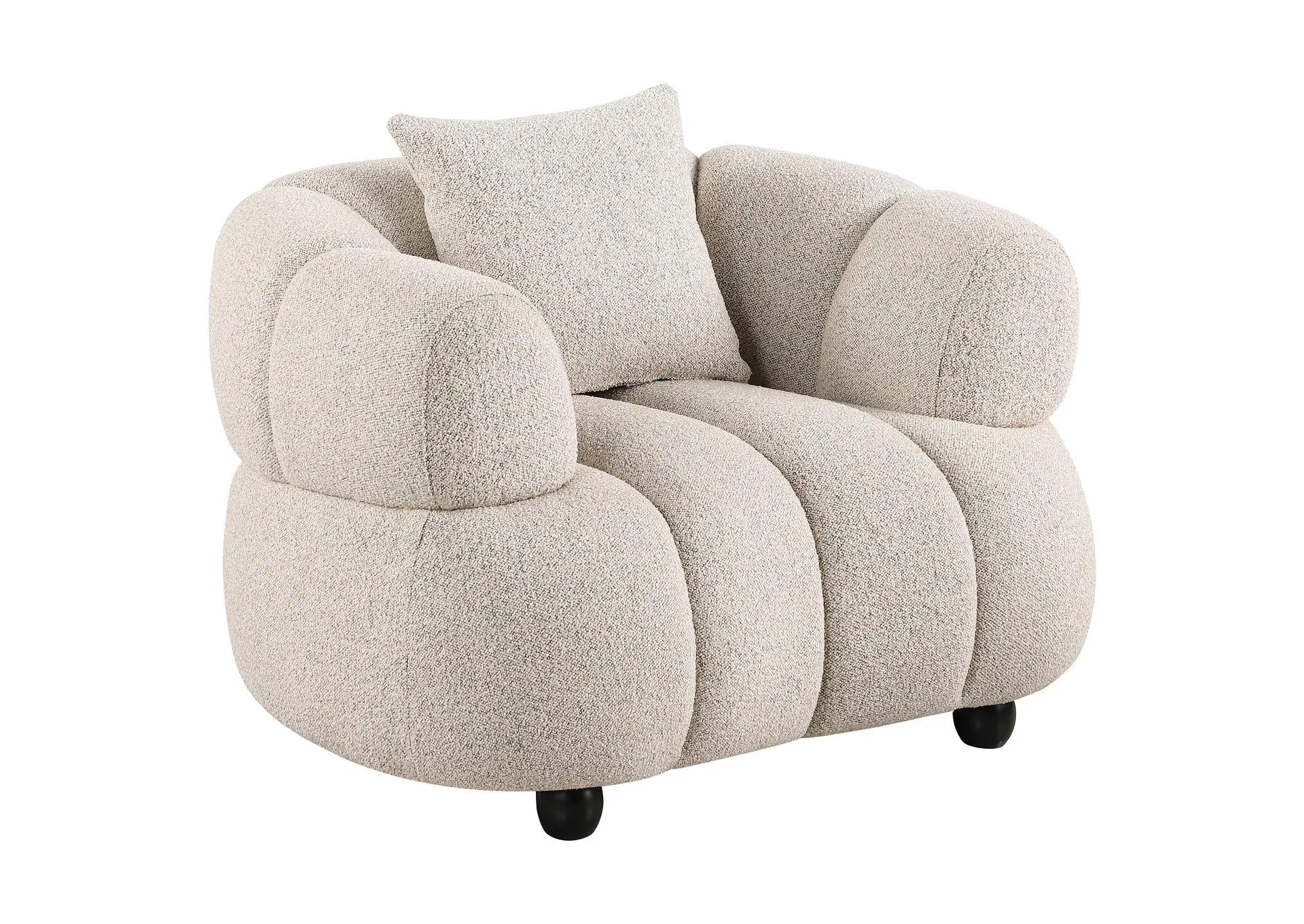 Whitney Contemporary Channel Tufted Woven Fabric Upholstered Accent Chair