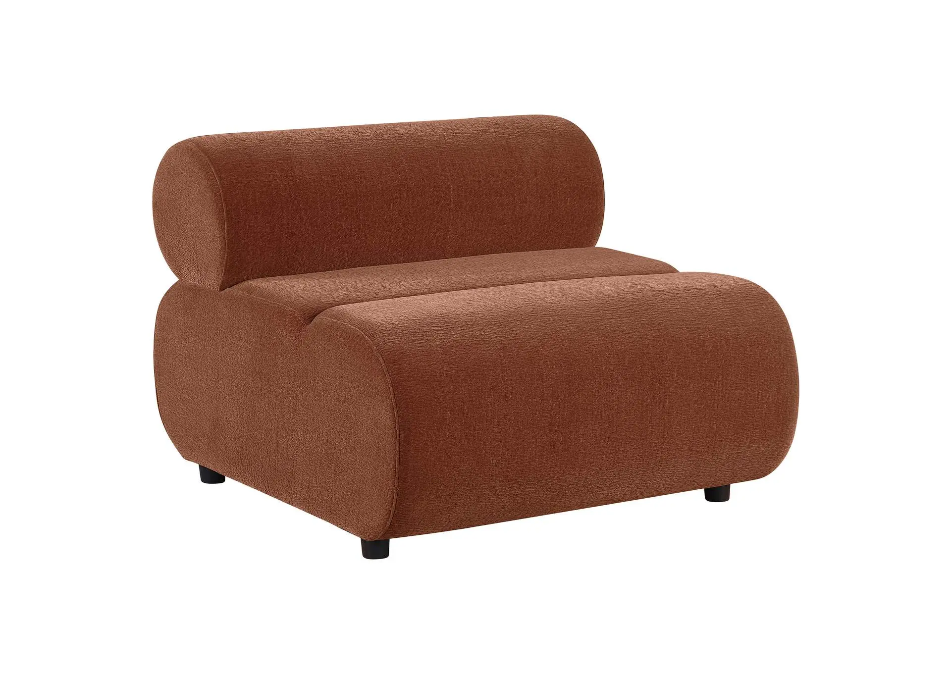 Byrne Velvet Upholstered Armless Chair Rust