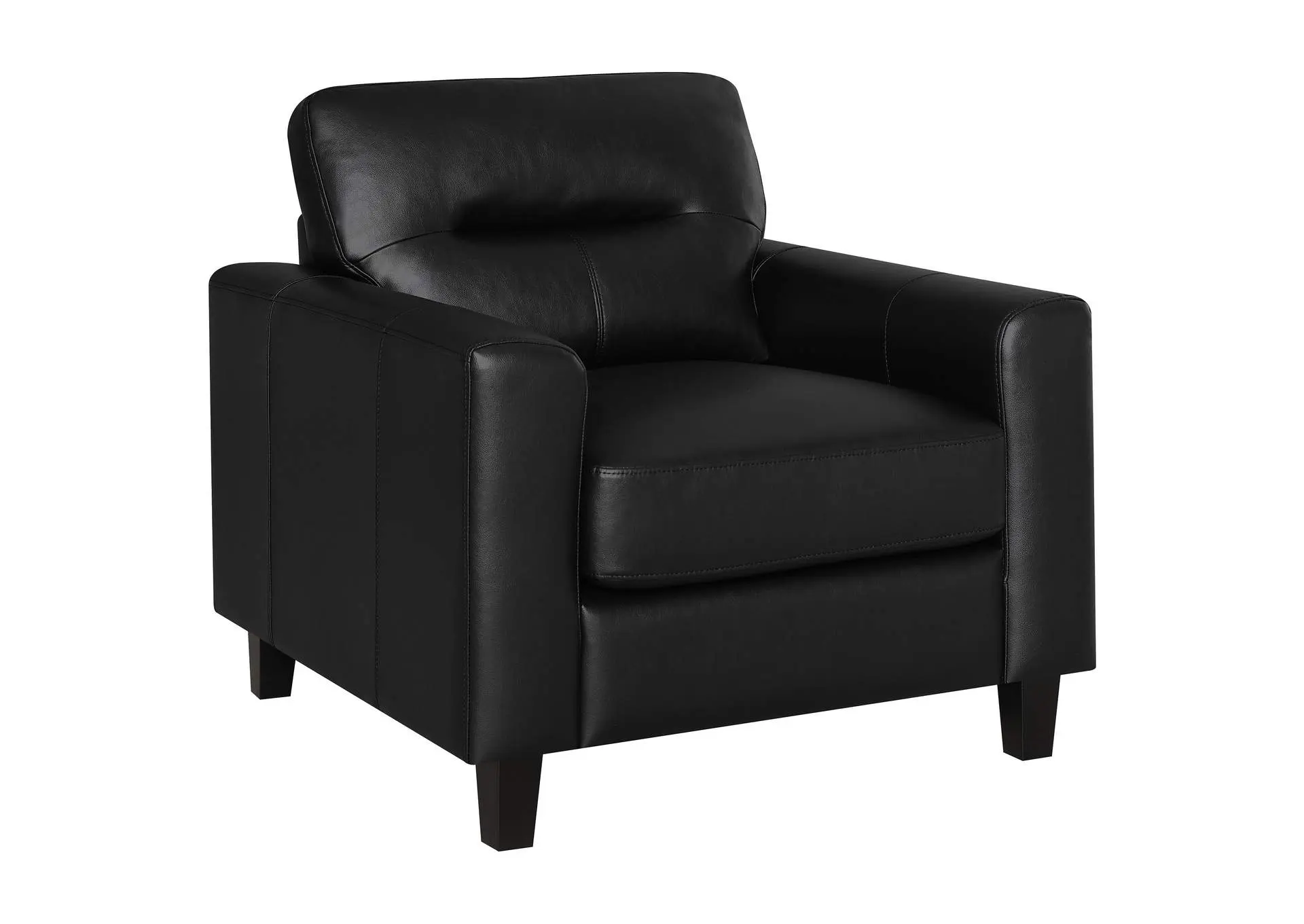 Scotland Faux Leather Upholstered Track Arm Chair Black