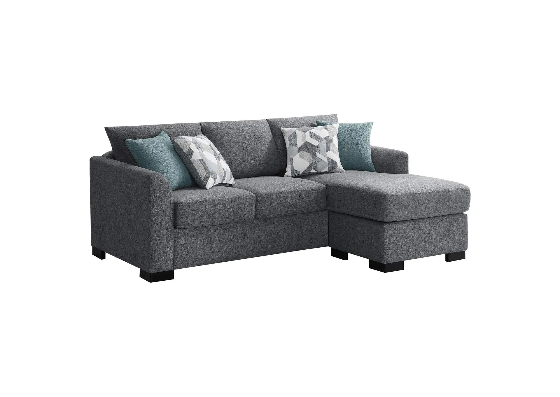 Storey Upholstered Sleeper Sectional Chaise Sofa Grey