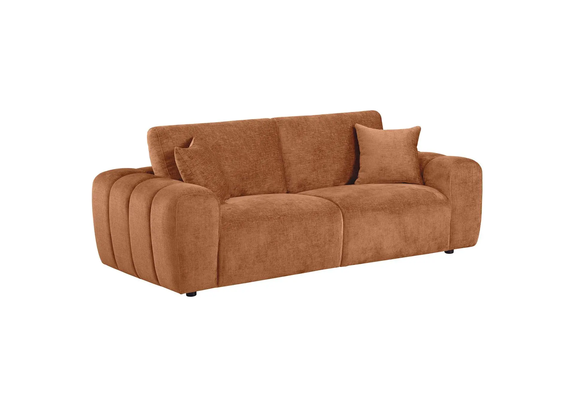 Burnett Chenille Upholstered Wide Arm Sofa Burnt Orange