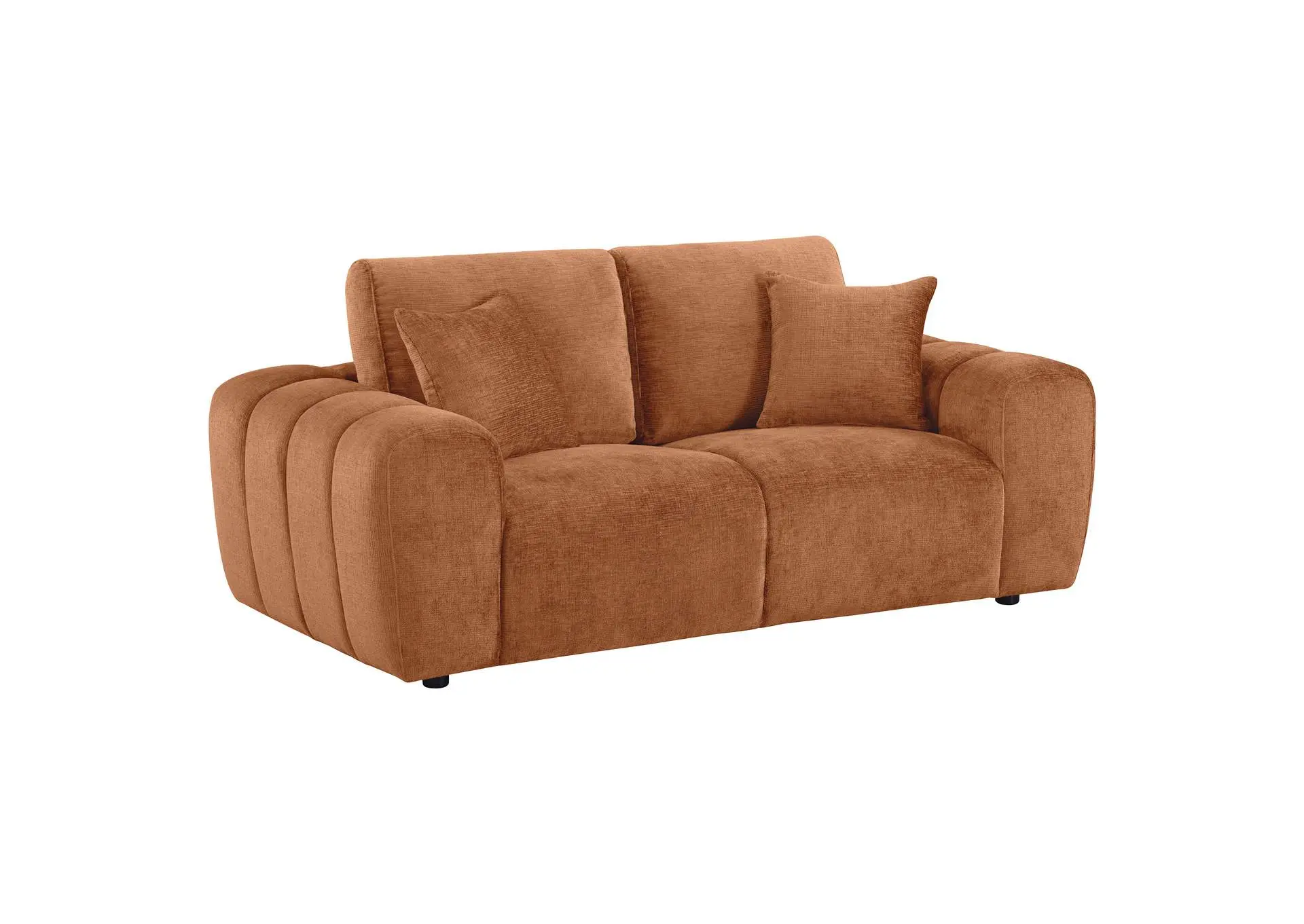 Burnett Chenille Upholstered Wide Arm Loveseat Burnt Orange