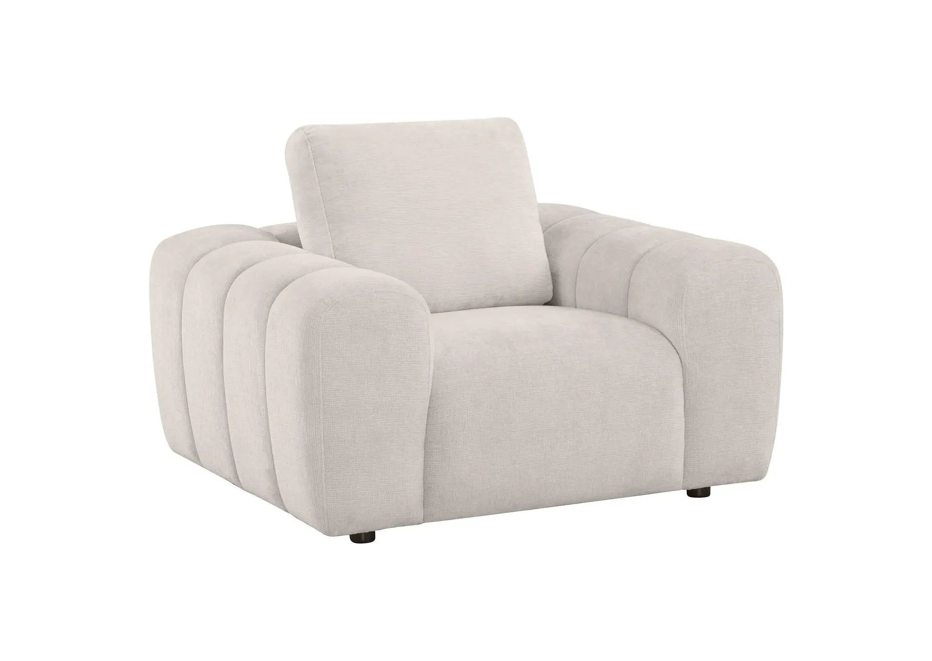 Burnett Chenille Upholstered Accent Chair Ivory