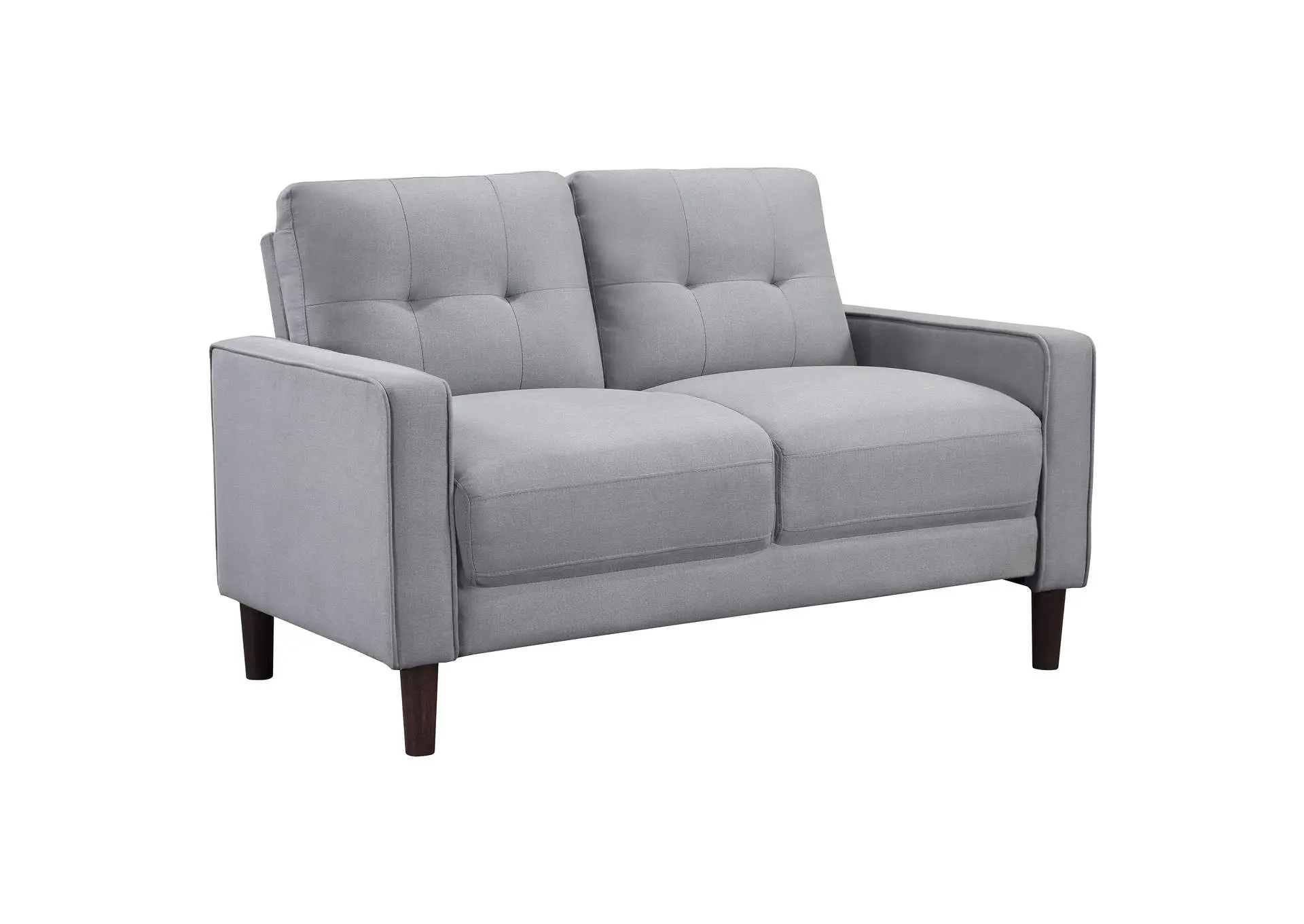 Bowen Upholstered Track Arm Tufted Loveseat Grey